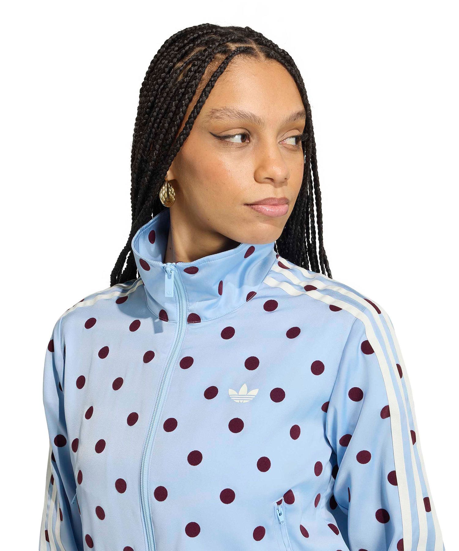 adidas SATIN POLKA DOTS TT Track Top クリアスカイの画像