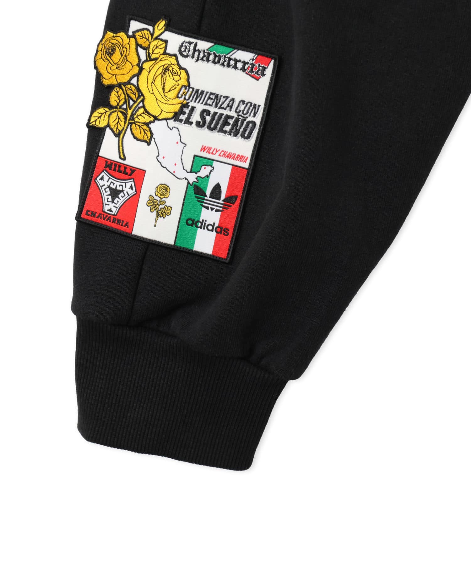 adidas CHAVARRIA FLEECE CREWNECK SWEATSHIRT ブラック/ホワイトの画像