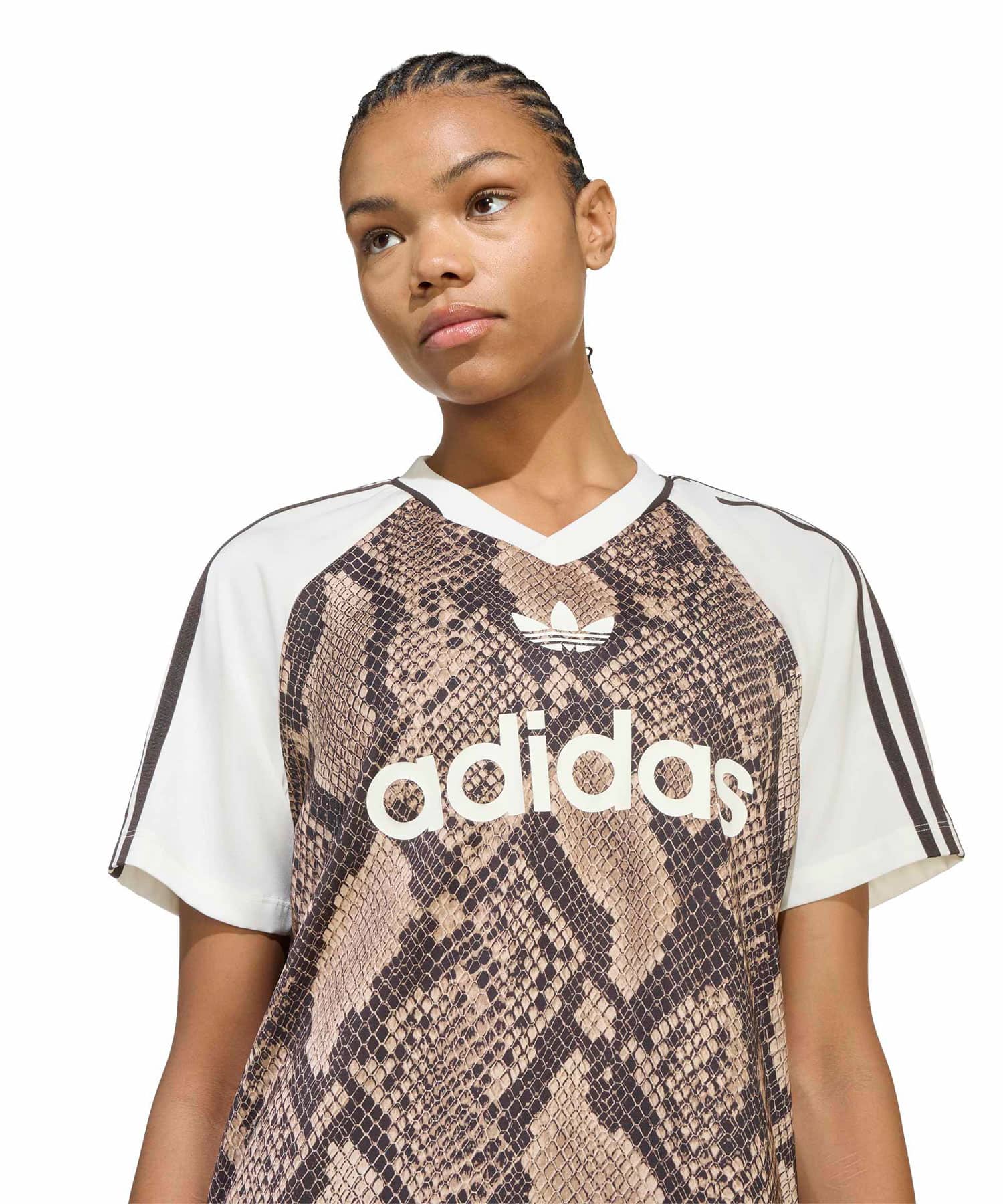 adidas SNAKE PRINT SATIN JERSEY リネン/マジックベージュの画像