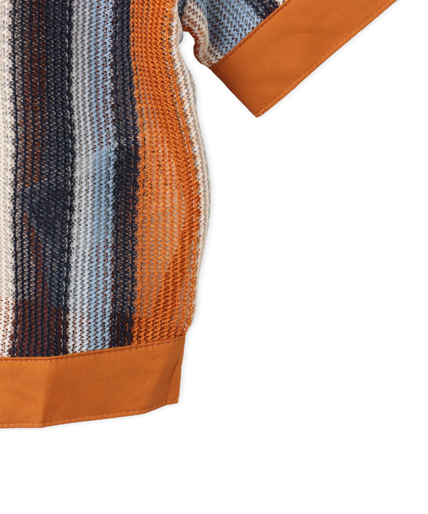 adidas SUMMER GLOW STRIPED CROPPED POLO マルチカラー/ラスティックオレンジの画像
