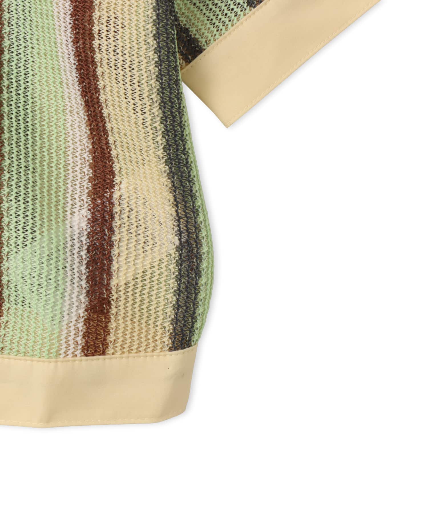 adidas SUMMER GLOW STRIPED CROPPED POLO マルチカラー/イージーイエローの画像