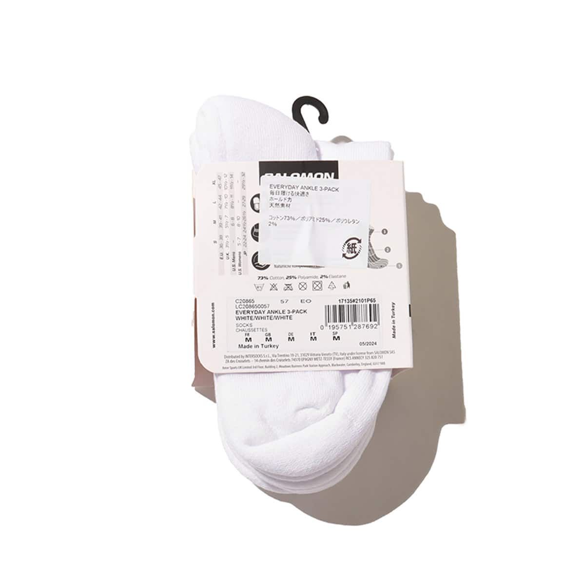 SALOMON EVERYDAY ANKLE 3-PACK WHITE / WHITE / WHITE SALOMON EVERYDAY ANKLE 3-PACK WHITE / WHITE / WHITE
