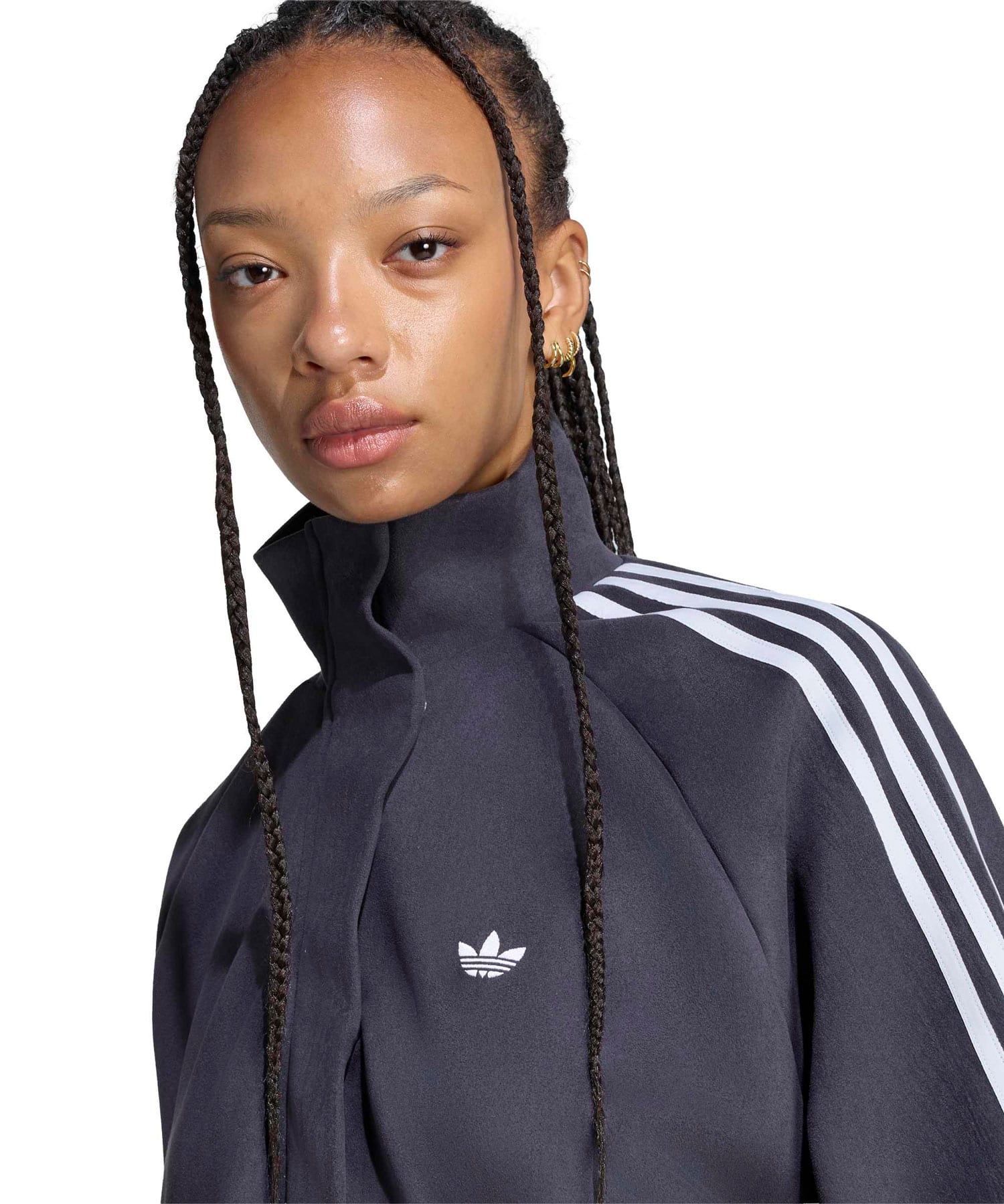 adidas ADILENIUM FAUX SUEDE TRACK TOP ブラックの画像