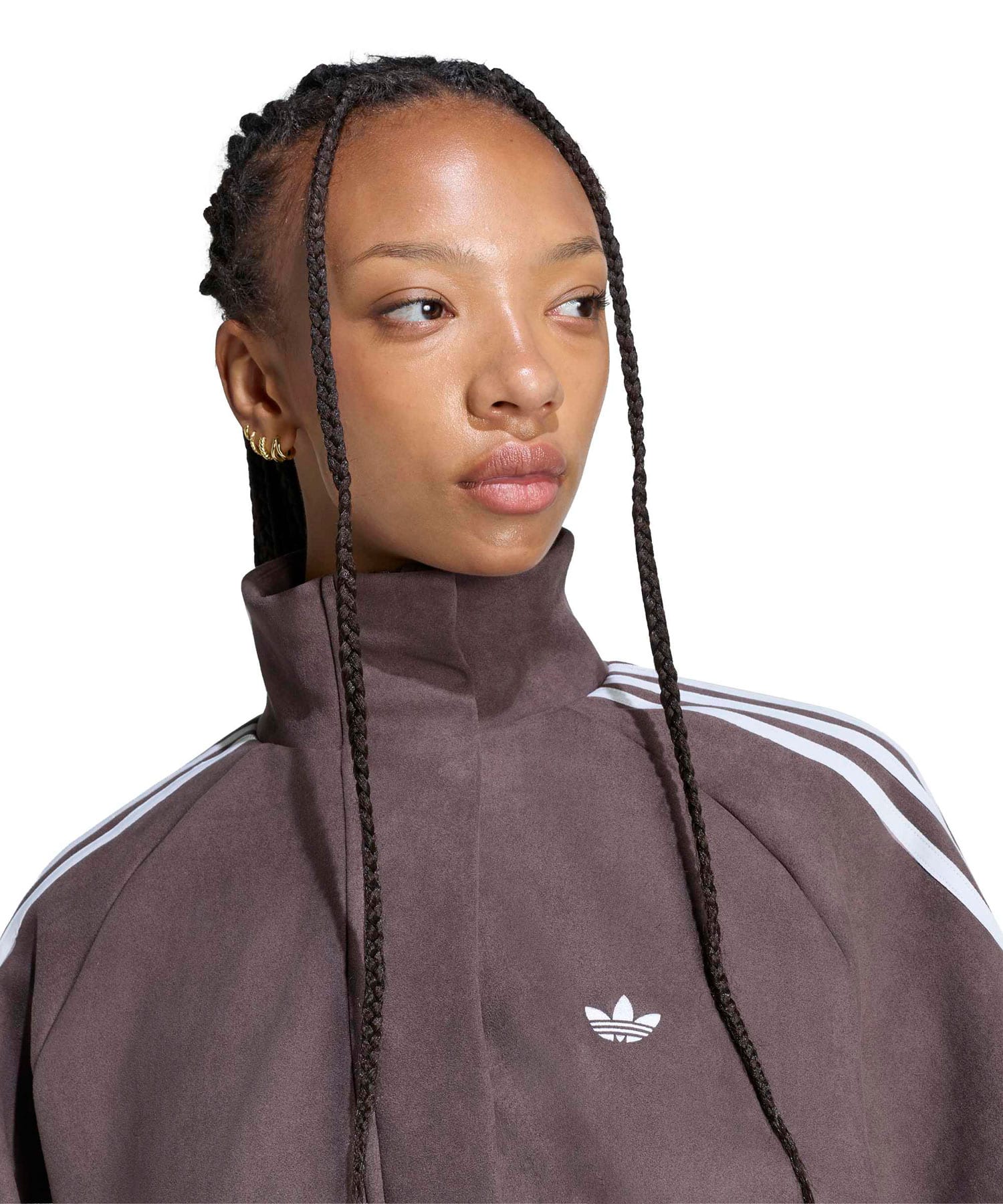 adidas ADILENIUM FAUX SUEDE TRACK TOP オーロラコーヒーの画像