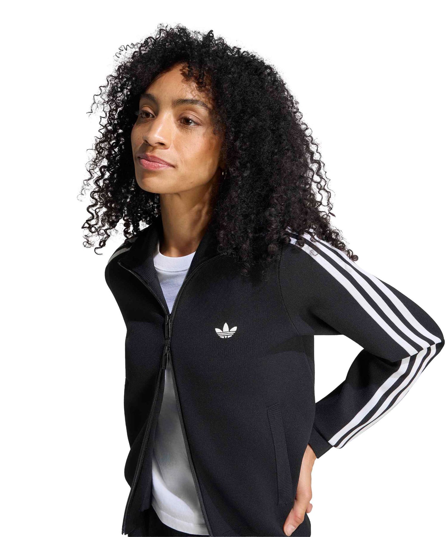 adidas ADILENIUM SLIM KNIT TRACK TOP ブラックの画像