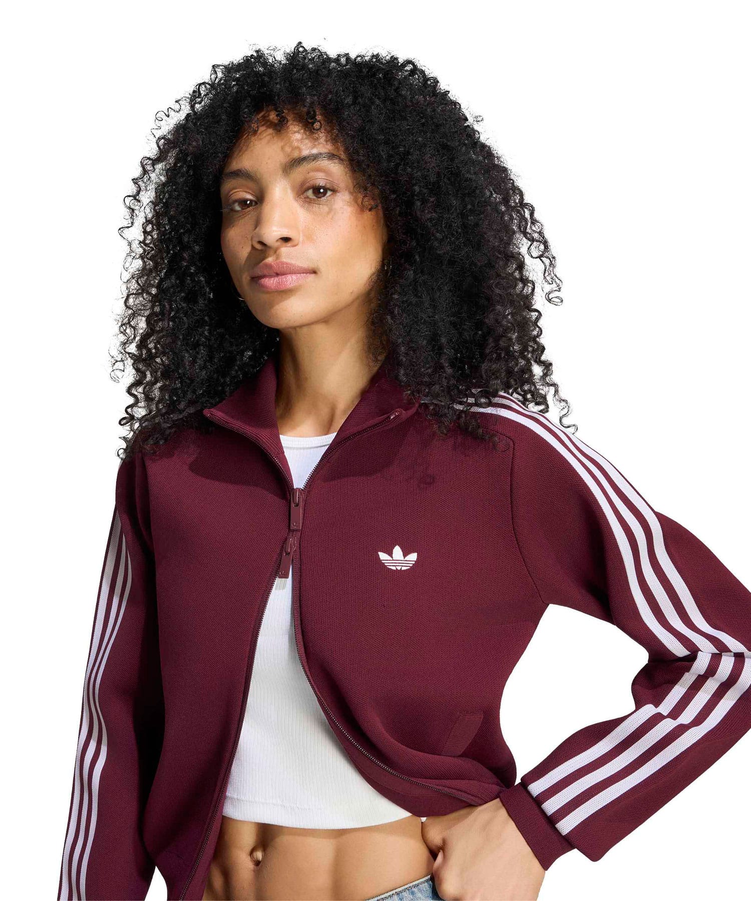 adidas ADILENIUM SLIM KNIT TRACK TOP マルーンの画像