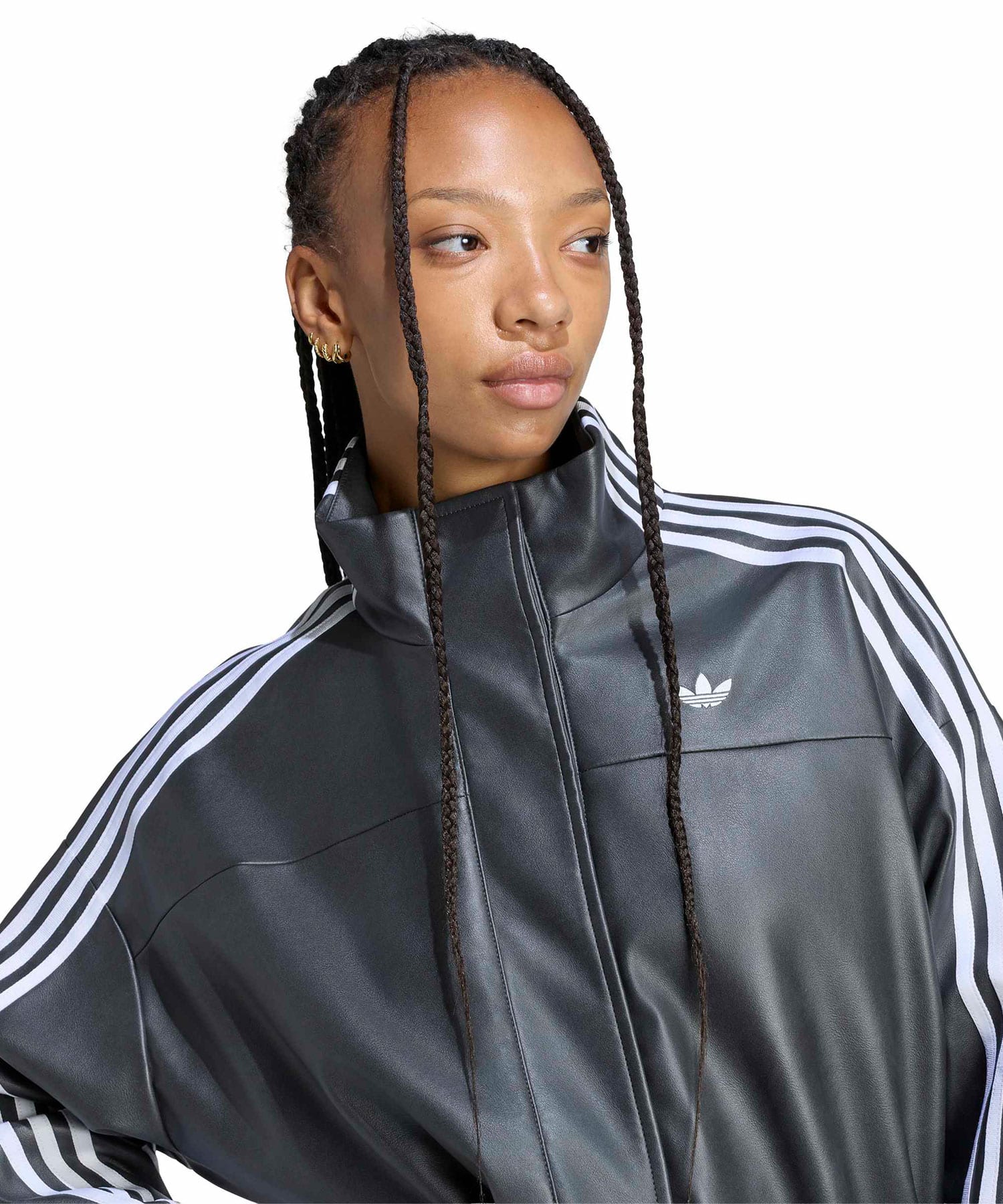 adidas ADILENIUM PLEATHER JACKET ブラックの画像