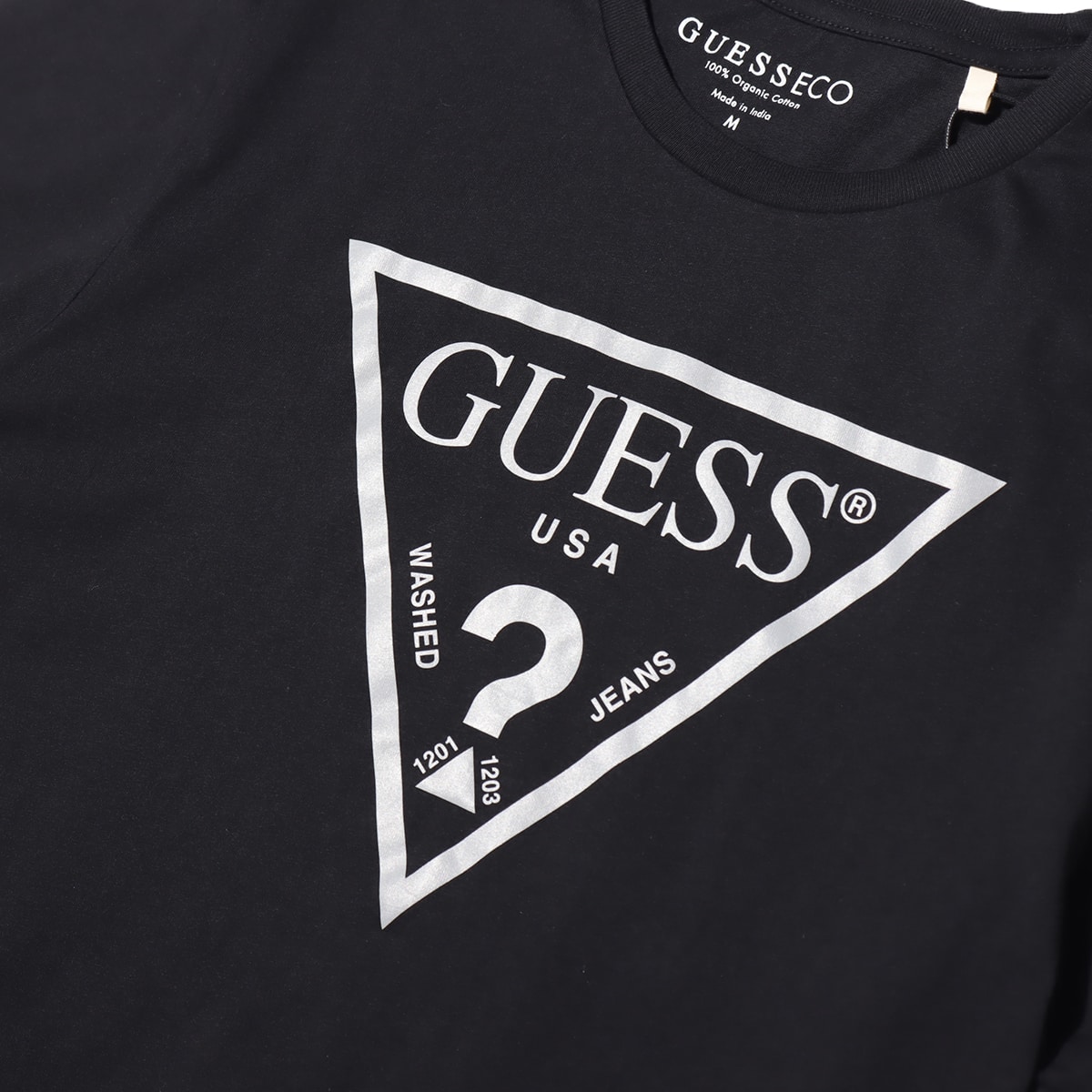 GUESS SS BSC REFLECTIVE TRI CREW TEE BLACK 21SS-Iの画像