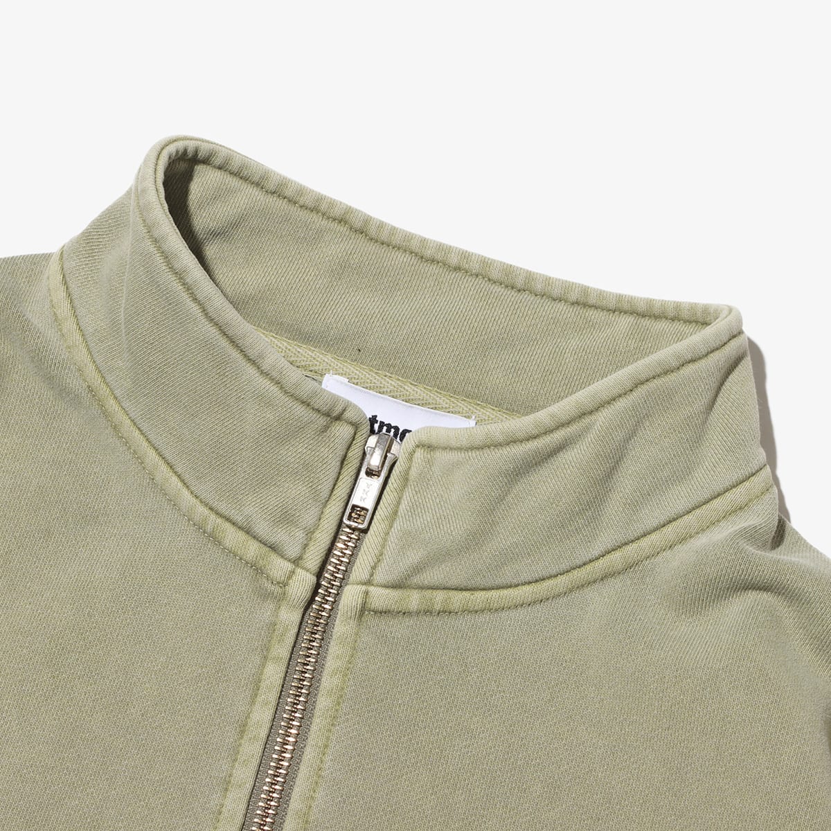 atmos Pigment Dyed Half Zip Sweatshirt KHAKIの画像