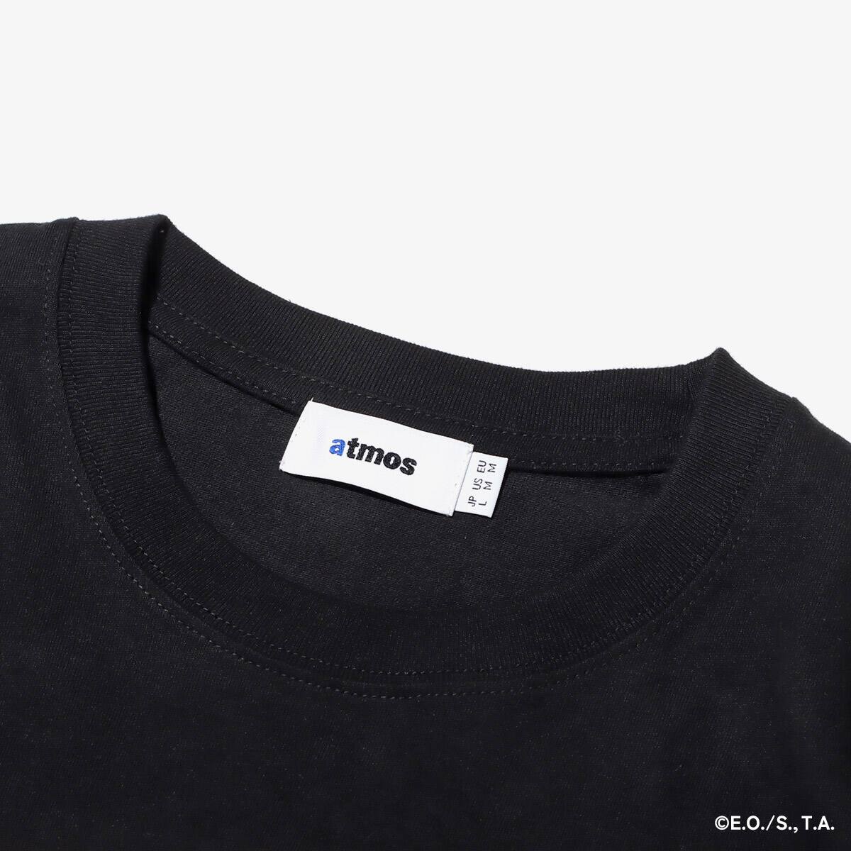 atmos × ONE PIECE WANTED POSTER BOX LOGO T-SHRTS BLACK×MONKEY.D.LUFFYの画像