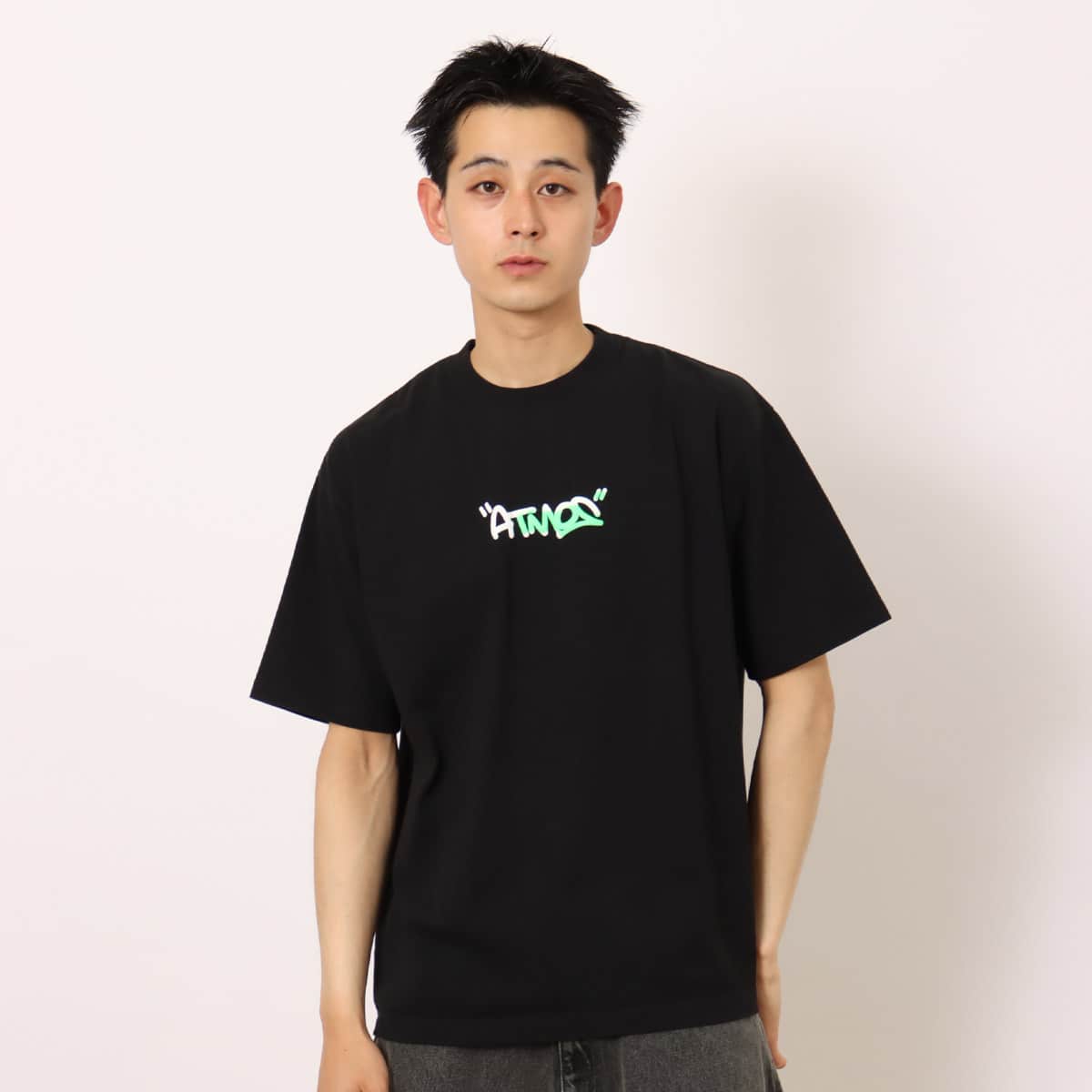 atmos Foam Print T-shirt BLACK の画像