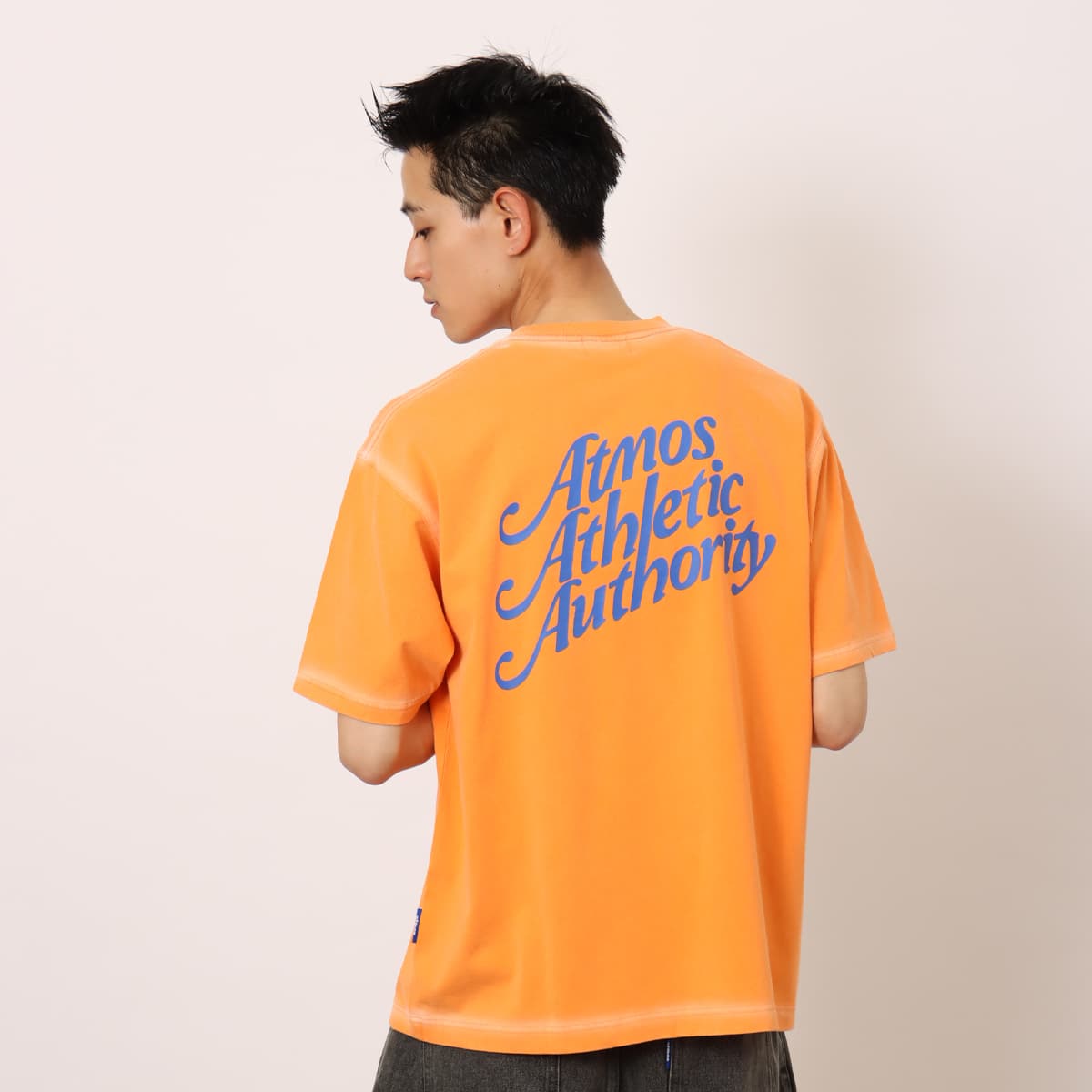atmos Vintage Processing T-shirt ORANGE の画像