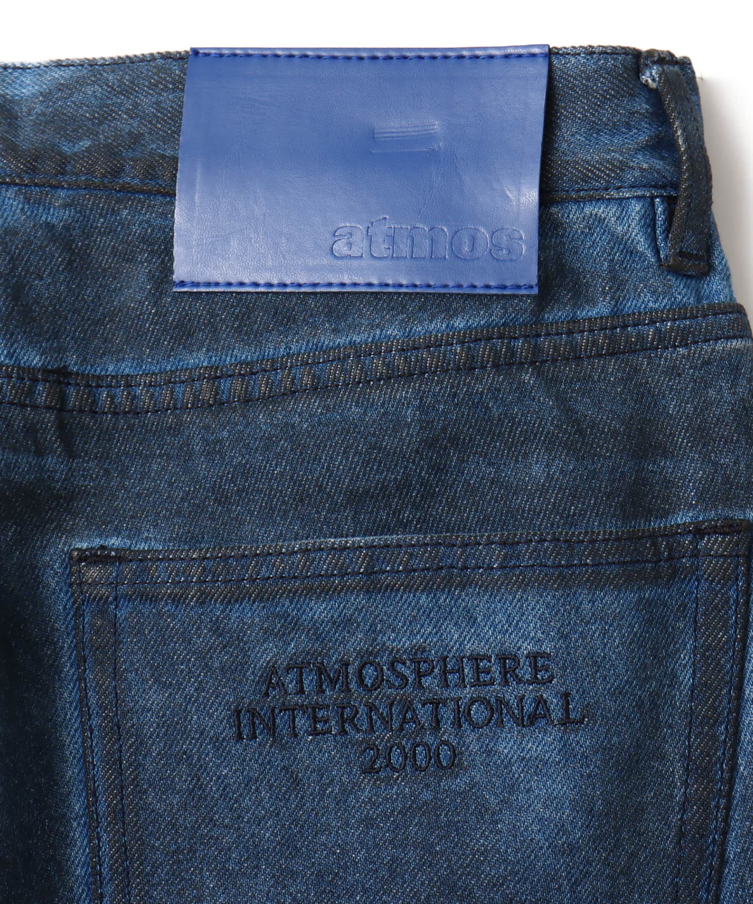 atmos Spray Print Baggy Denim Pants BLUEの画像