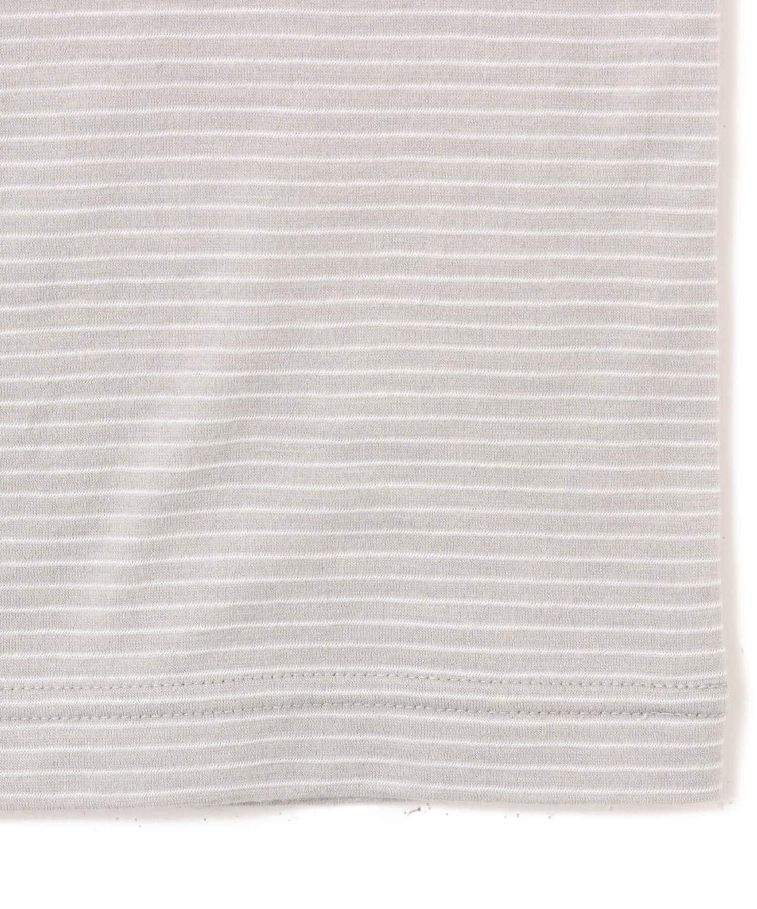 atmos Merino Wool Knit Border T-Shirt GRAYの画像