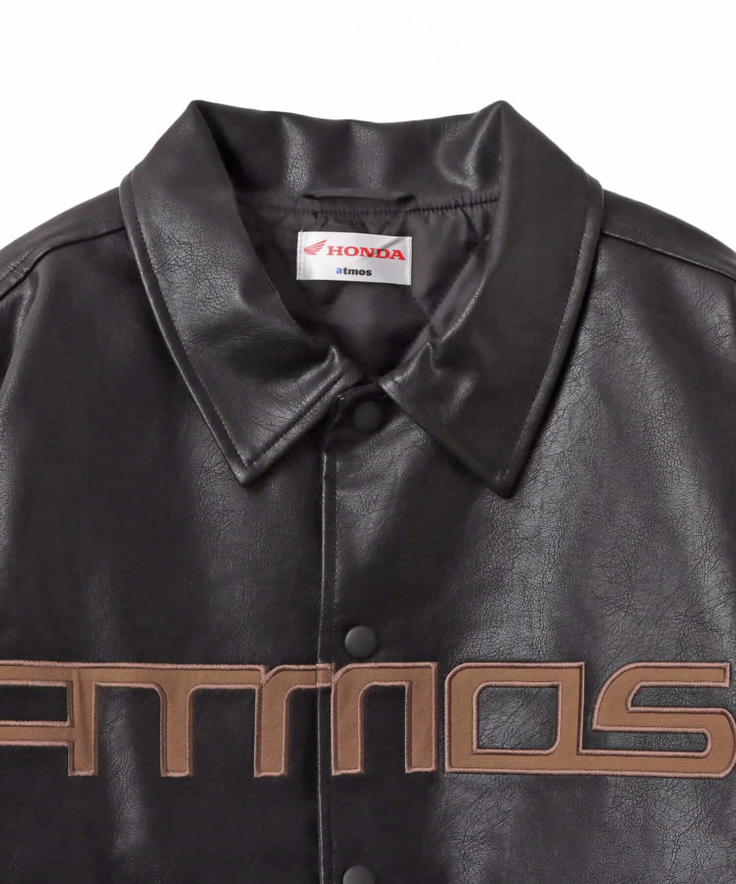 atmos x HONDA Synthesis Leather Jacket BLACKの画像