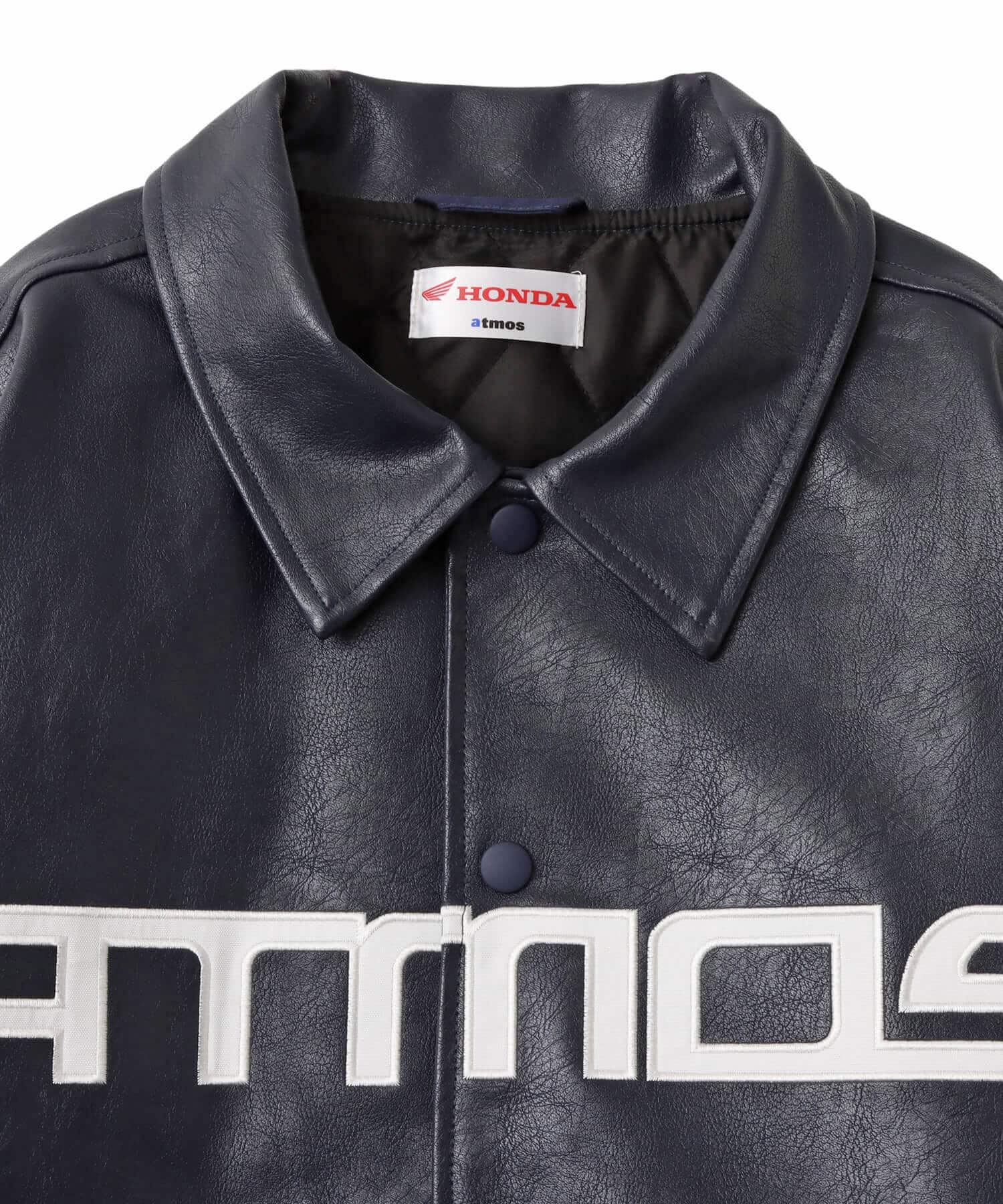 atmos x HONDA Synthesis Leather Jacket NAVYの画像