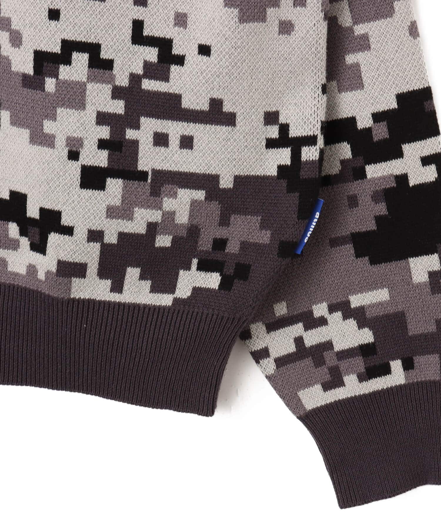 atmos Small Logo Patch  Knit Sweater CAMOUFLAGE BLACKの画像