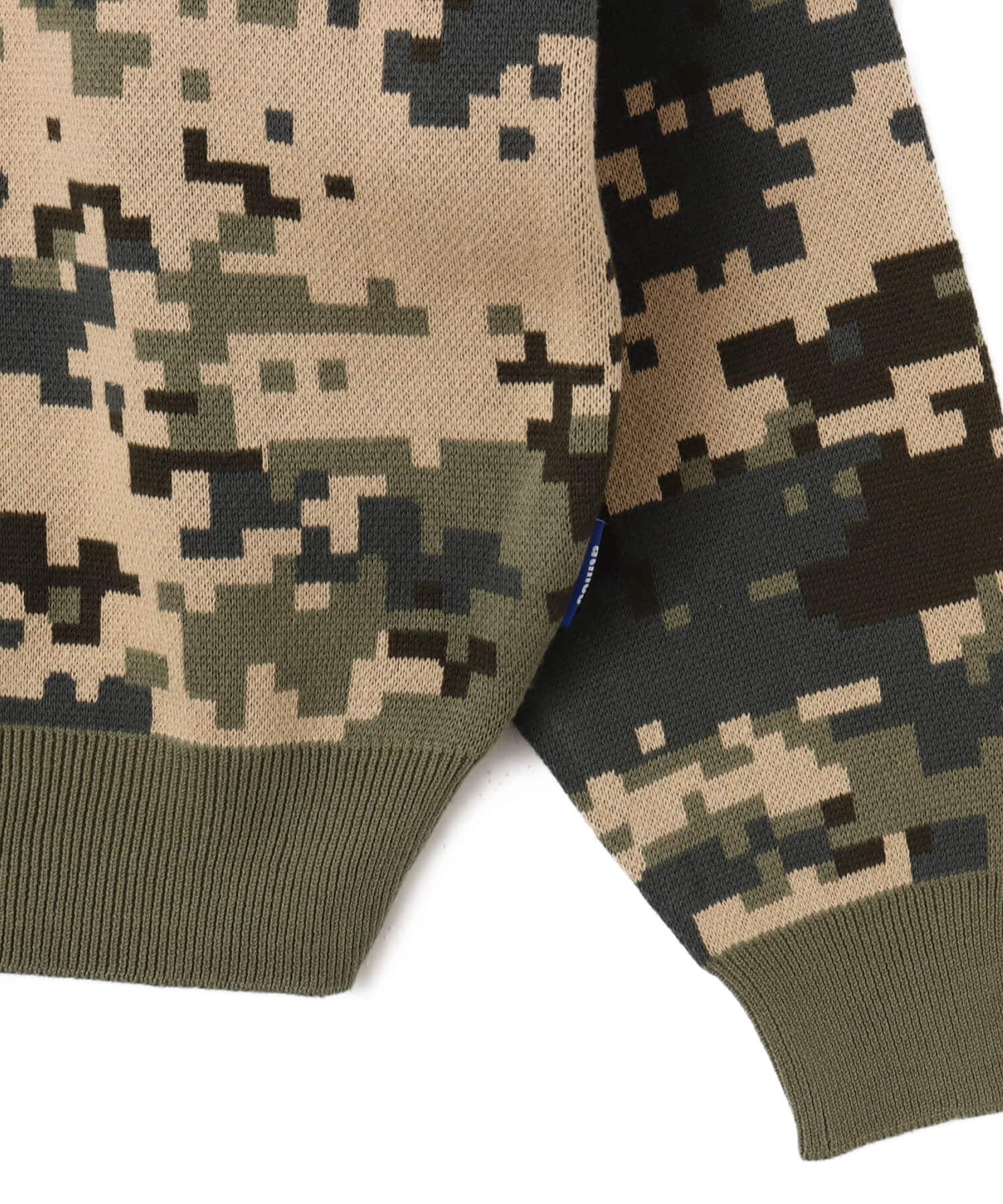 atmos Small Logo Patch  Knit Sweater CAMOUFLAGE KHAKIの画像