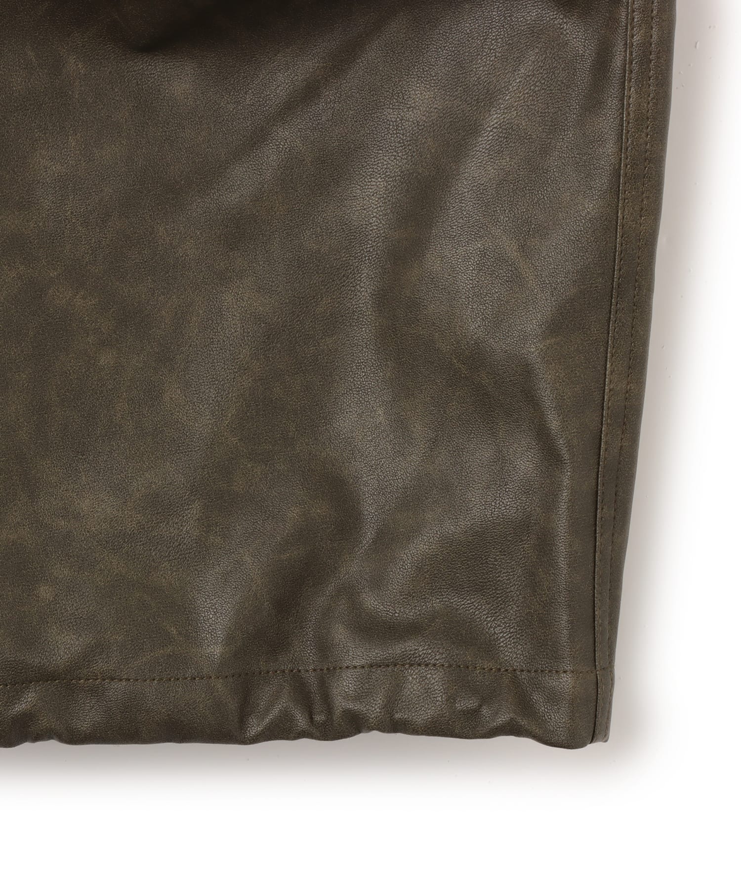 atmos Faux Leather Cargo Pants KHAKIの画像