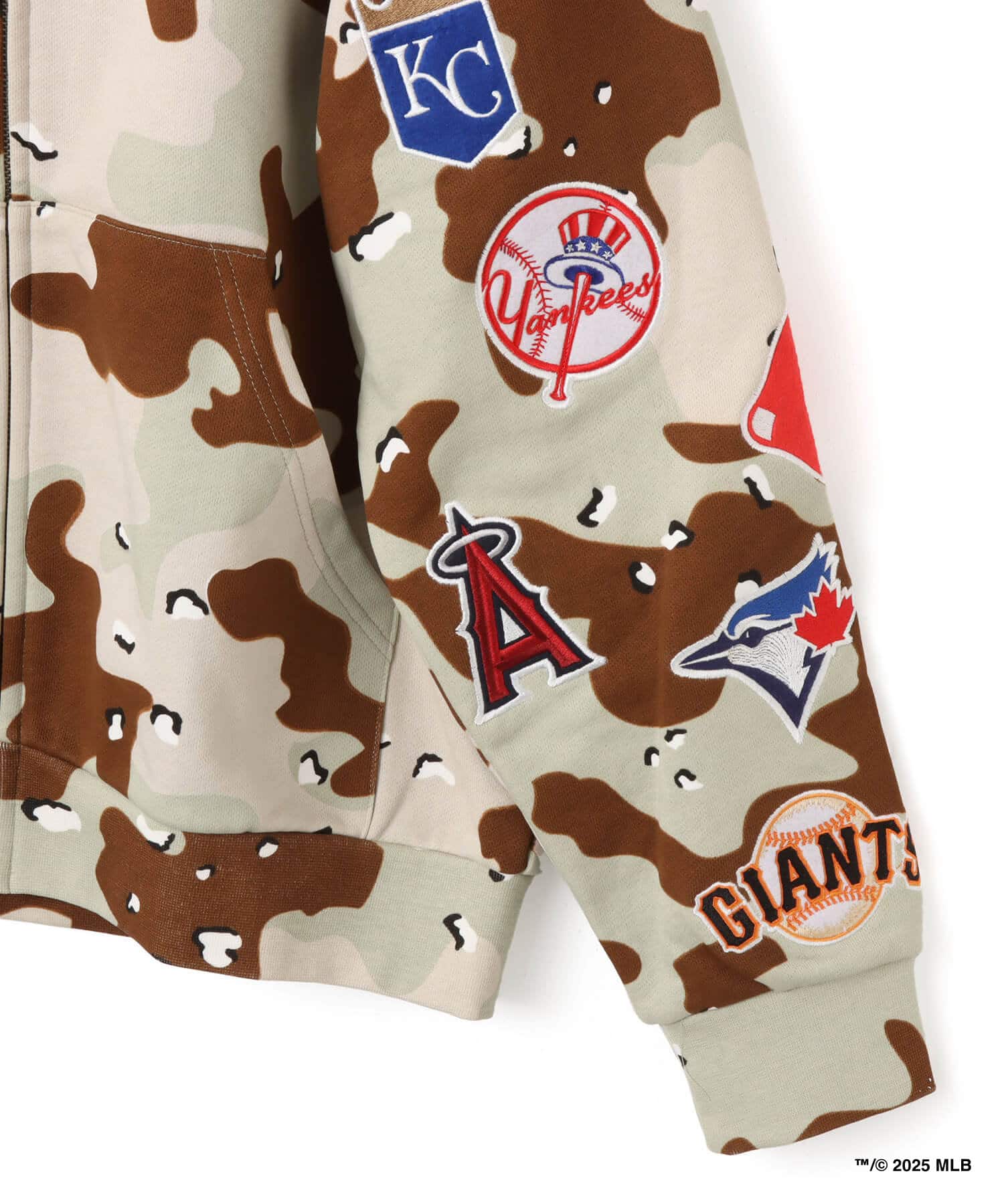 atmos x MLB All Teams Patch Zip-up Hooded Sweatshirt CAMOUFLAGEの画像