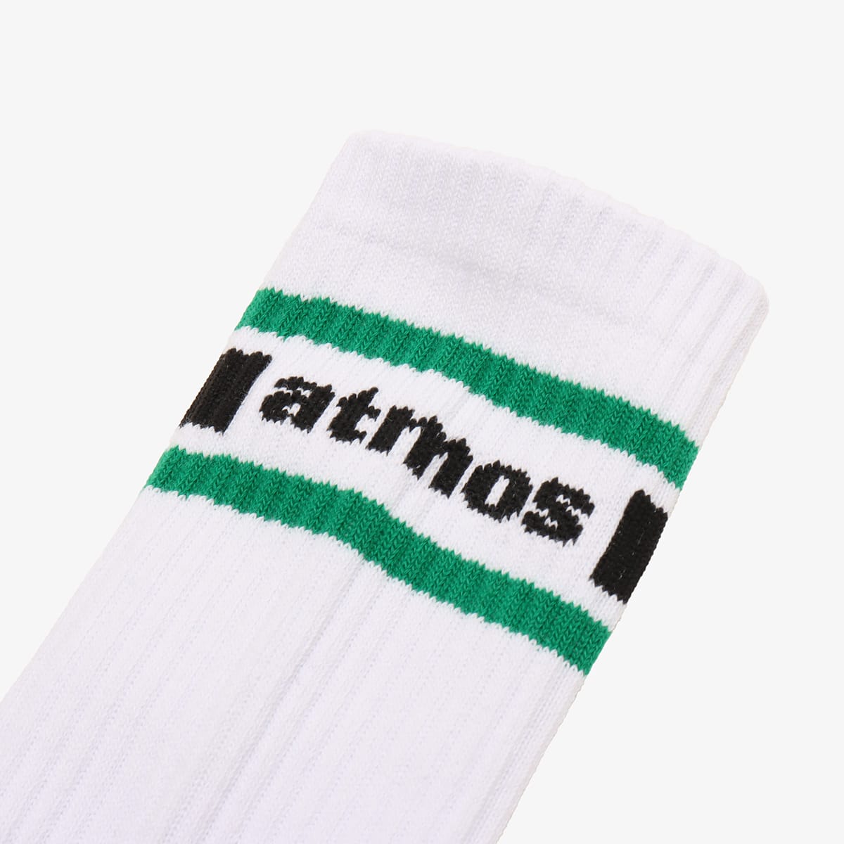 atmos COLOR LINE SOCKS WHITE X GREENの画像