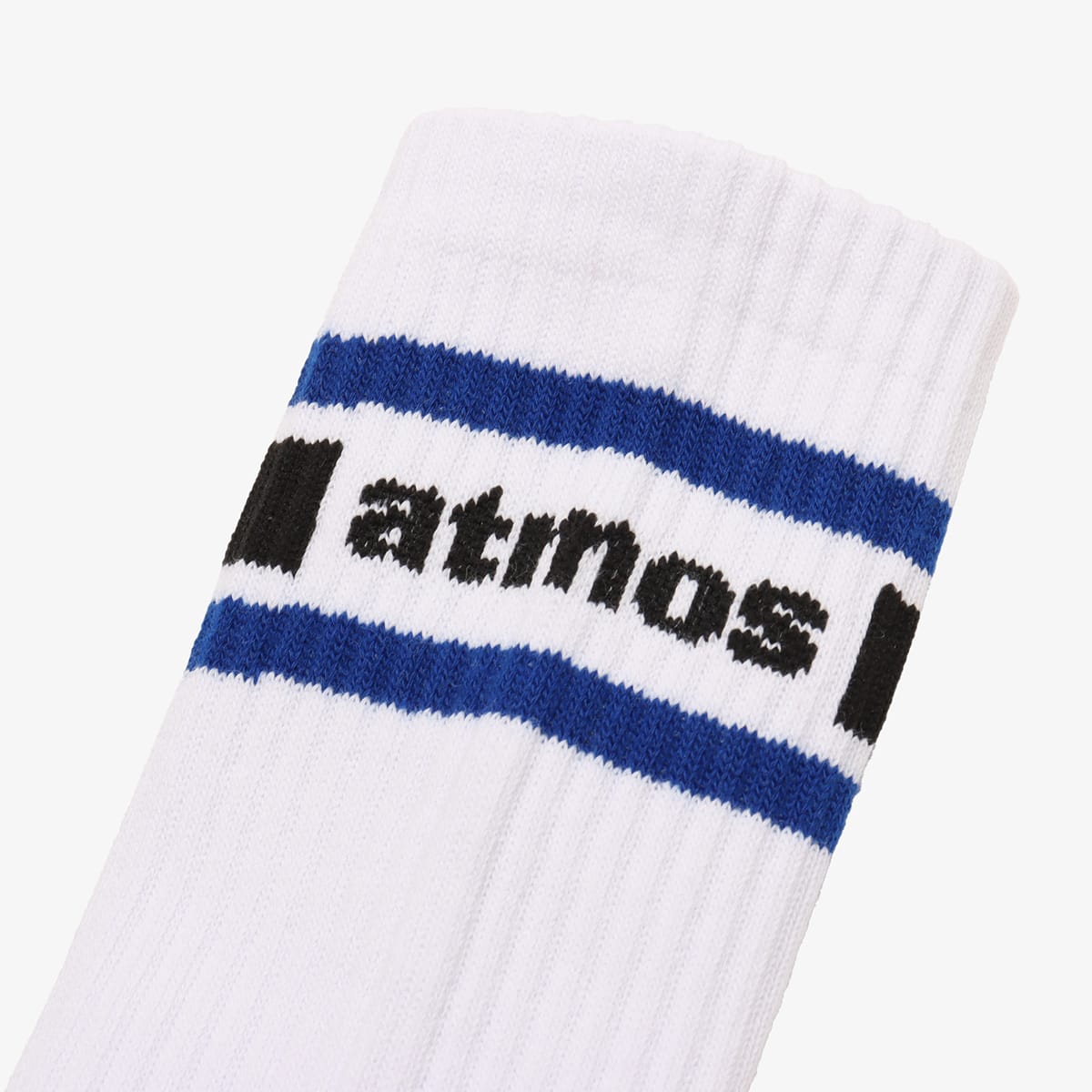 atmos COLOR LINE SOCKS WHITE X BLUEの画像