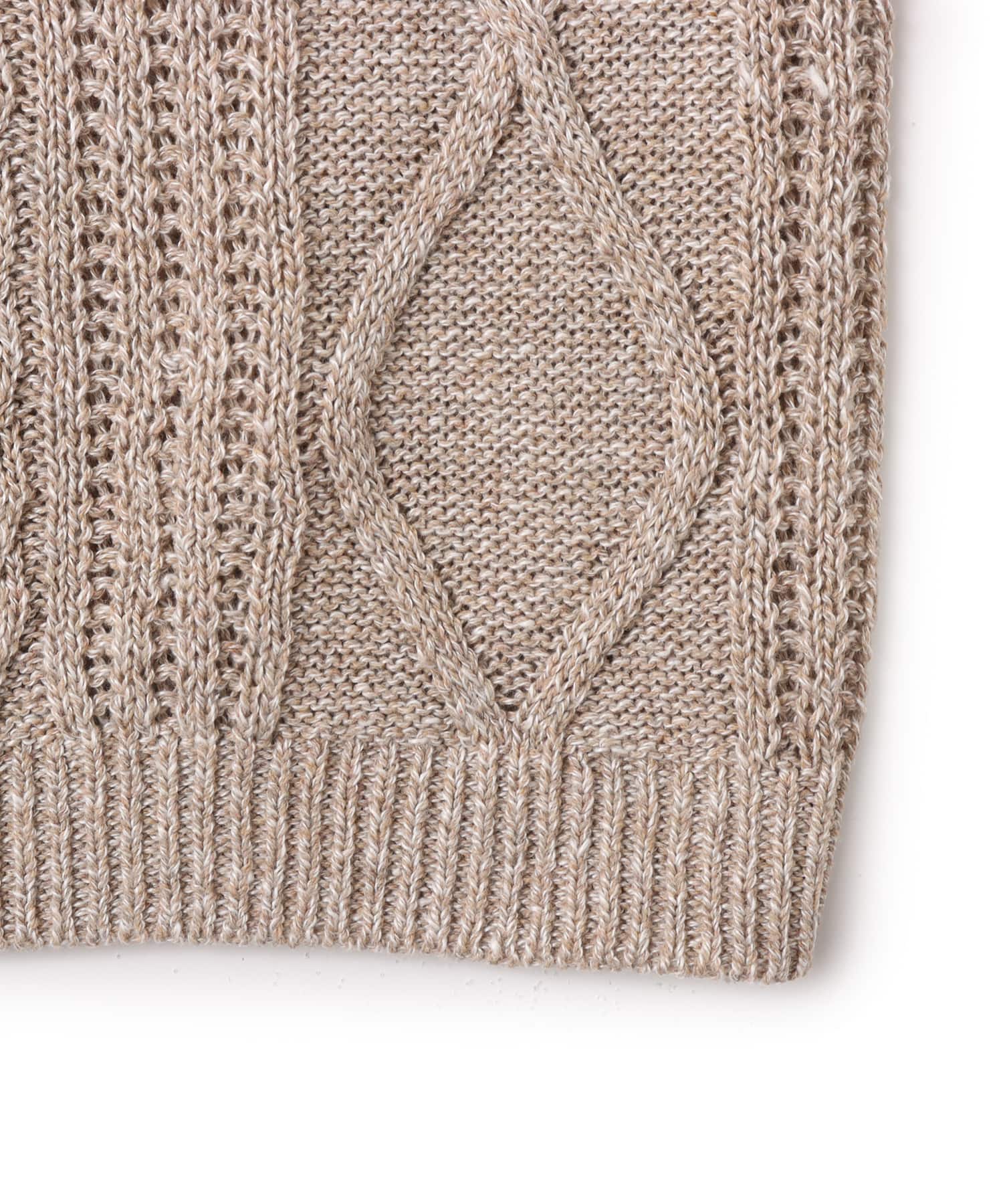 atmos Cable Knit Polo Shirt BEIGEの画像
