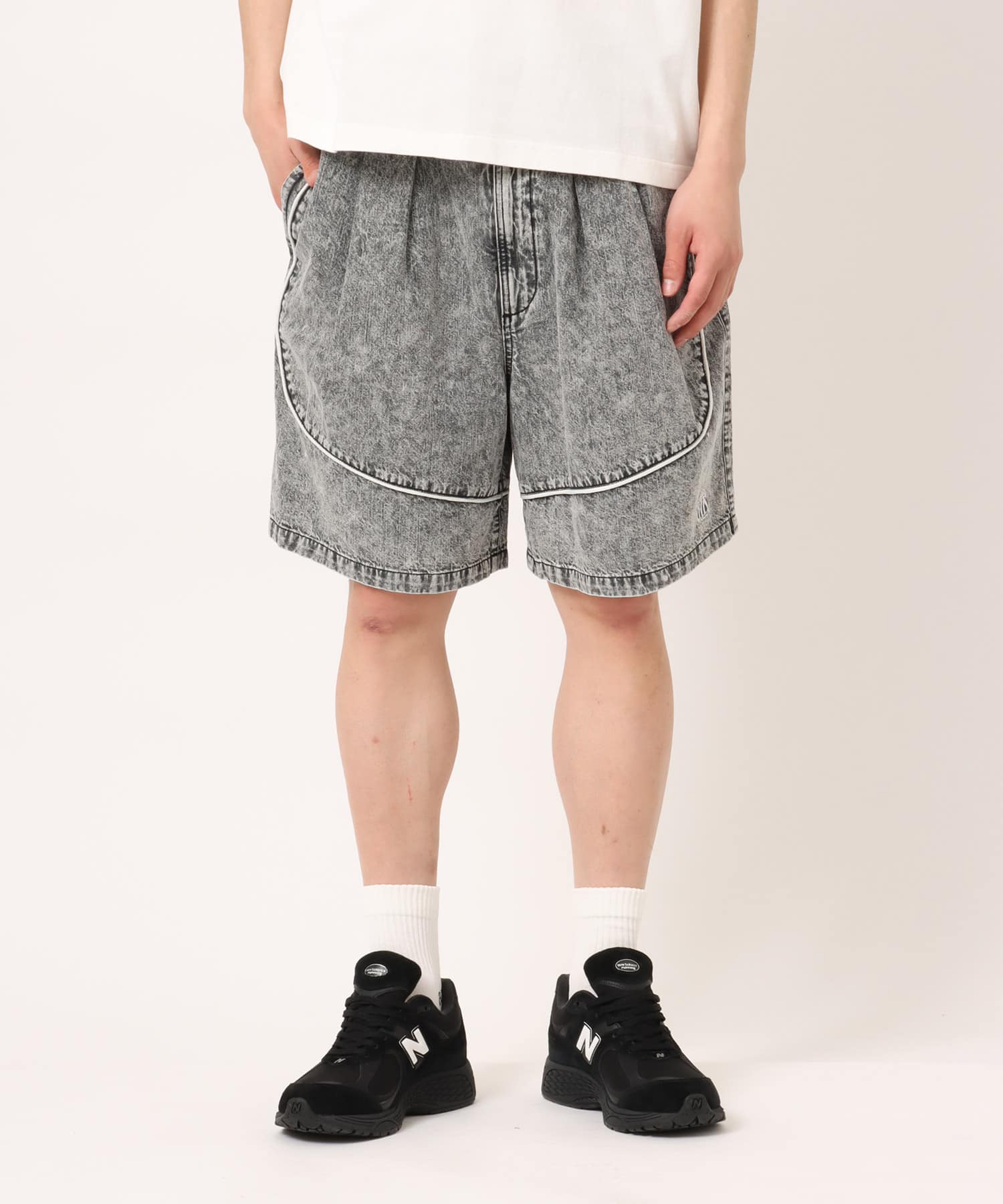 atmos Piping Line Denim Shorts BLACKの画像
