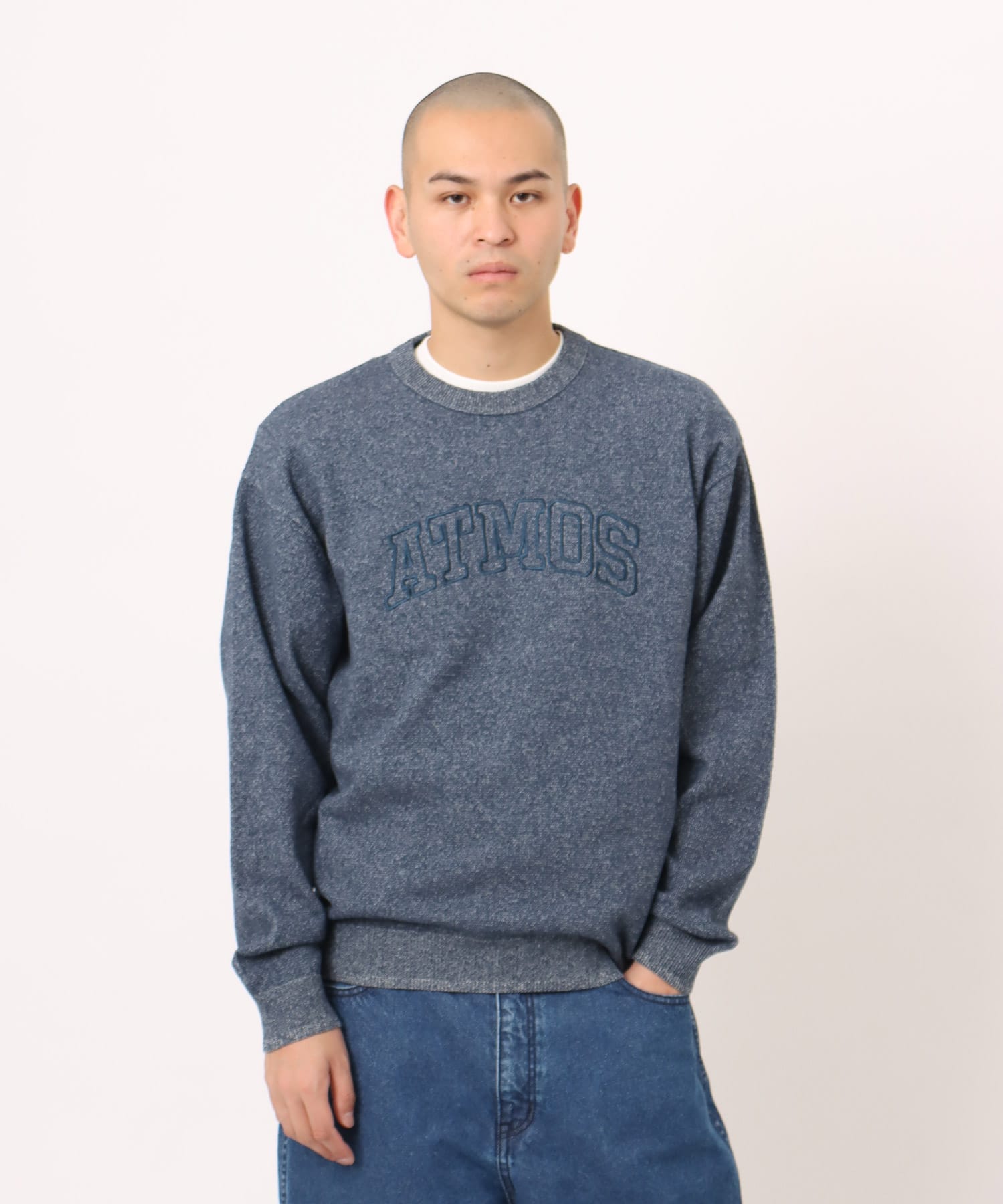 atmos Loop Plating Sweater NAVYの画像