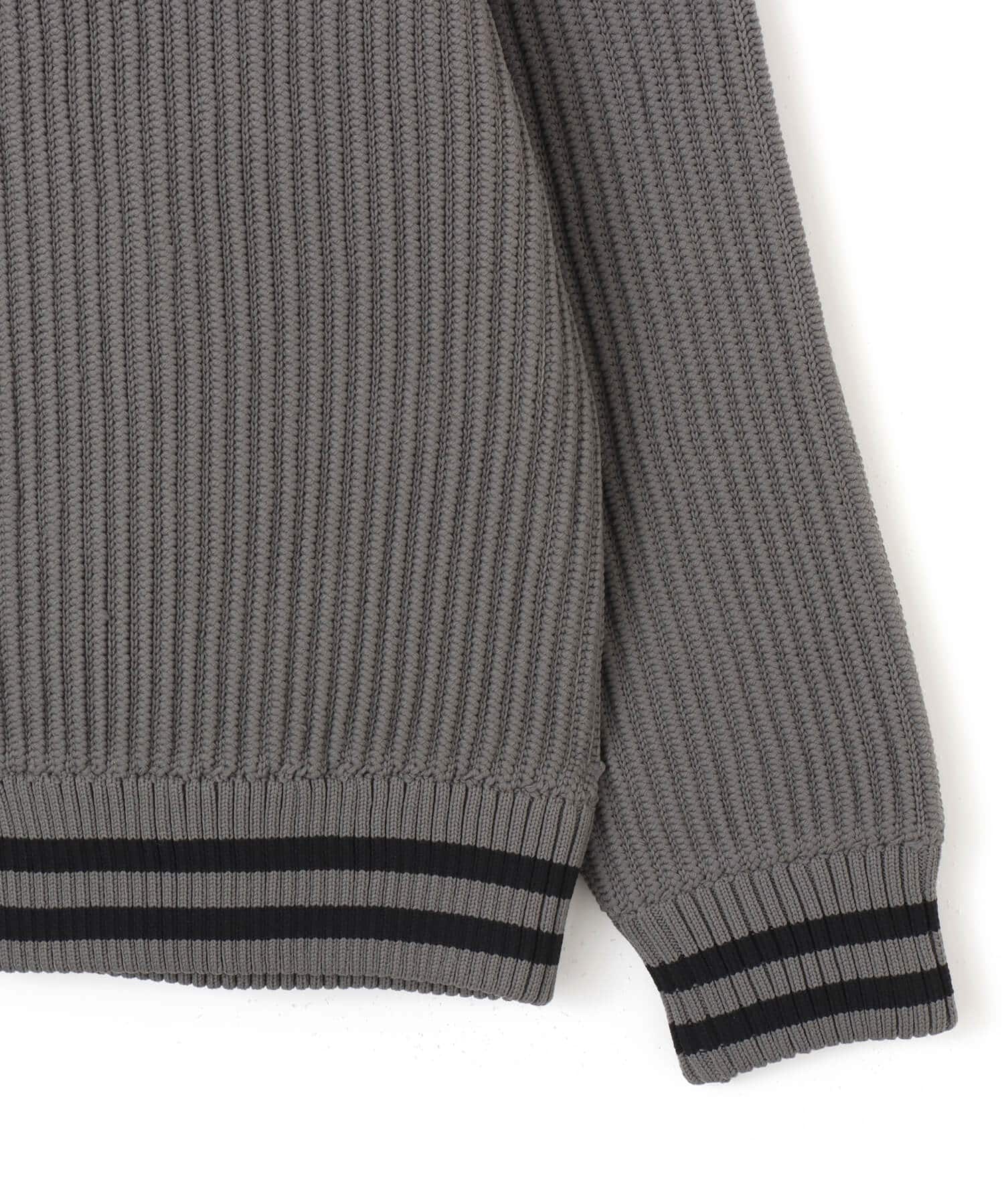 atmos Polyester Single-Ridge Tuck Zip-Up Sweater GRAYの画像