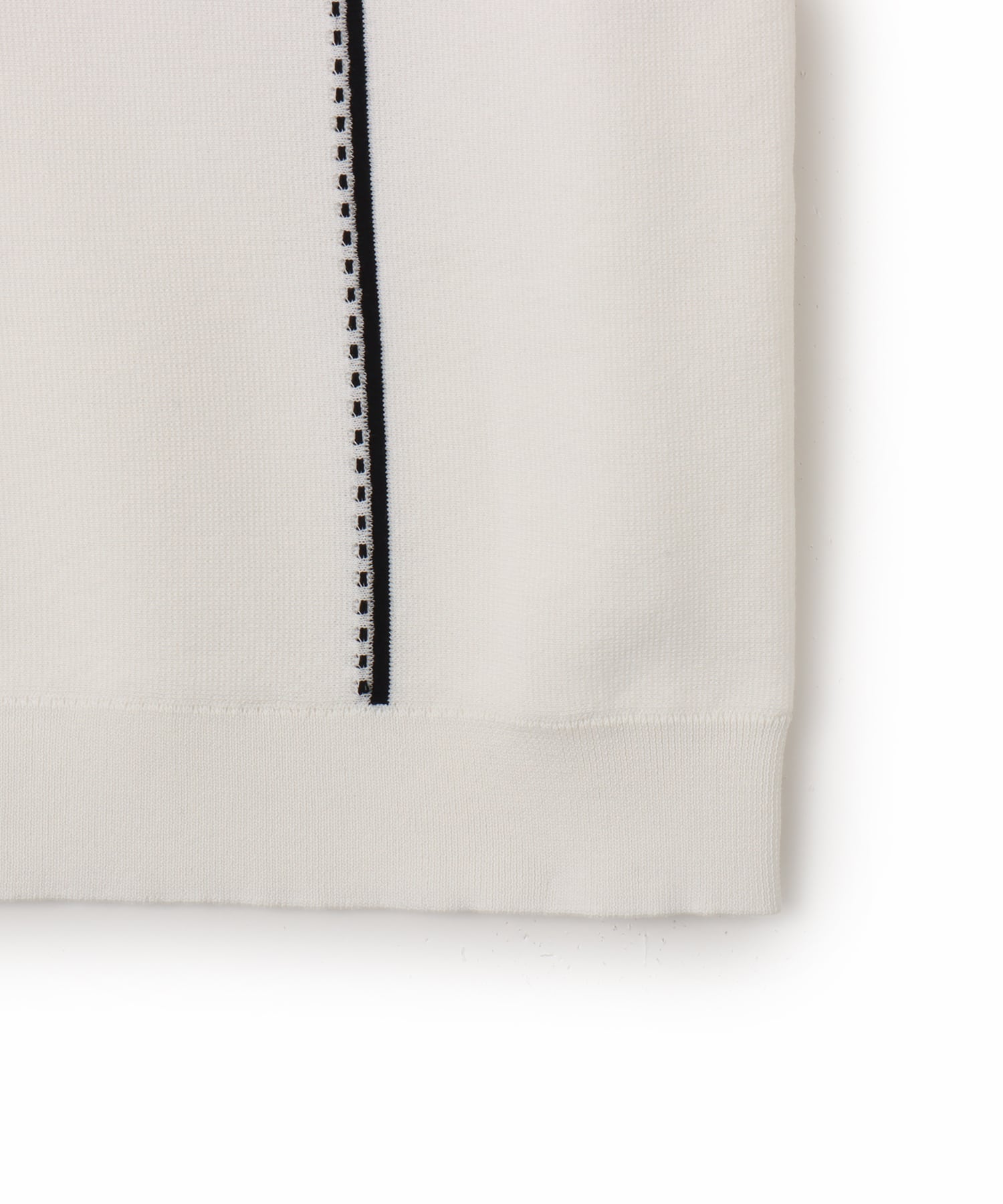 atmos Milano Rib Open Coller Knit Shirt  WHITEの画像