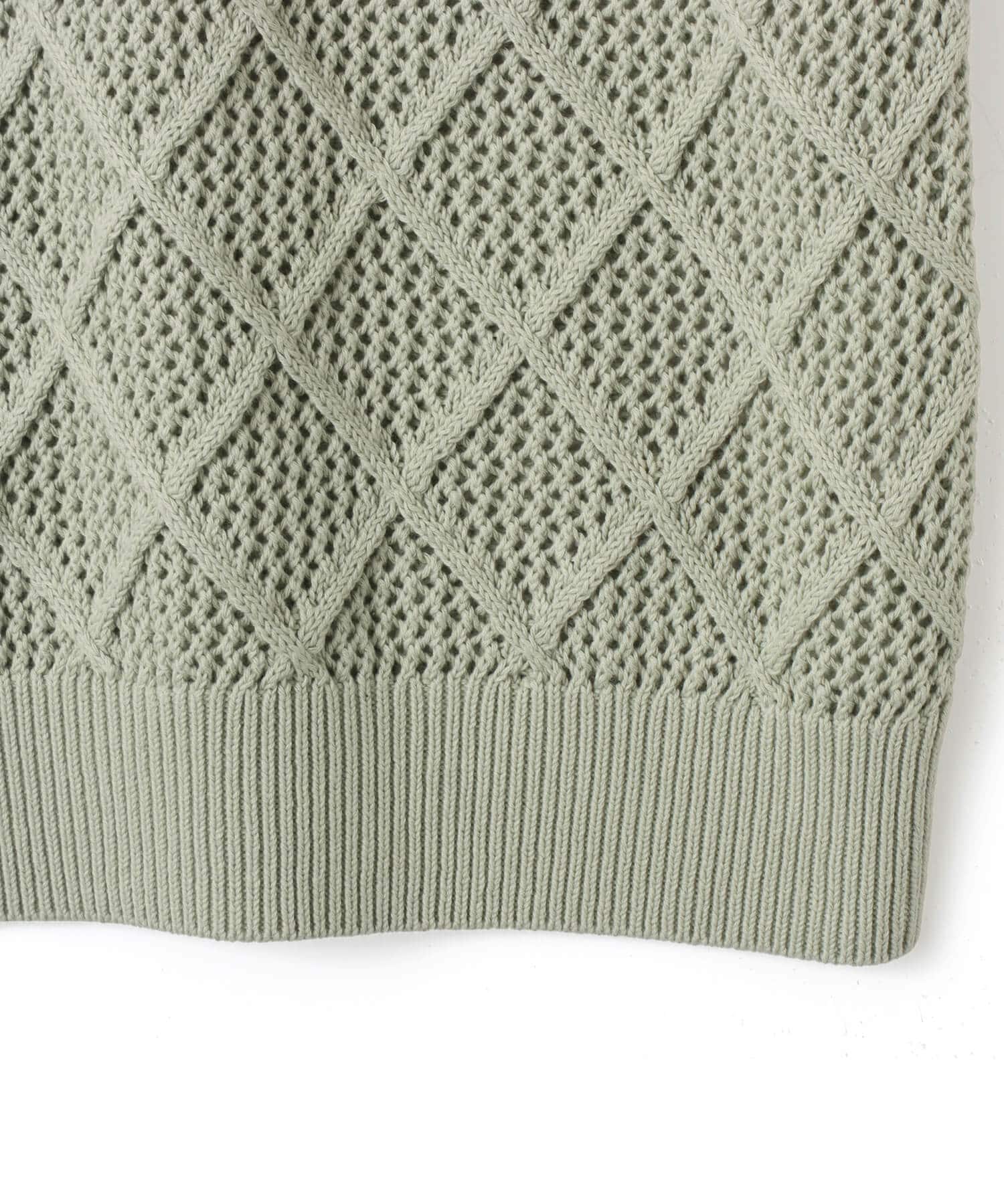 atmos Diamond Mesh Openwork Knit LIGHT GREENの画像