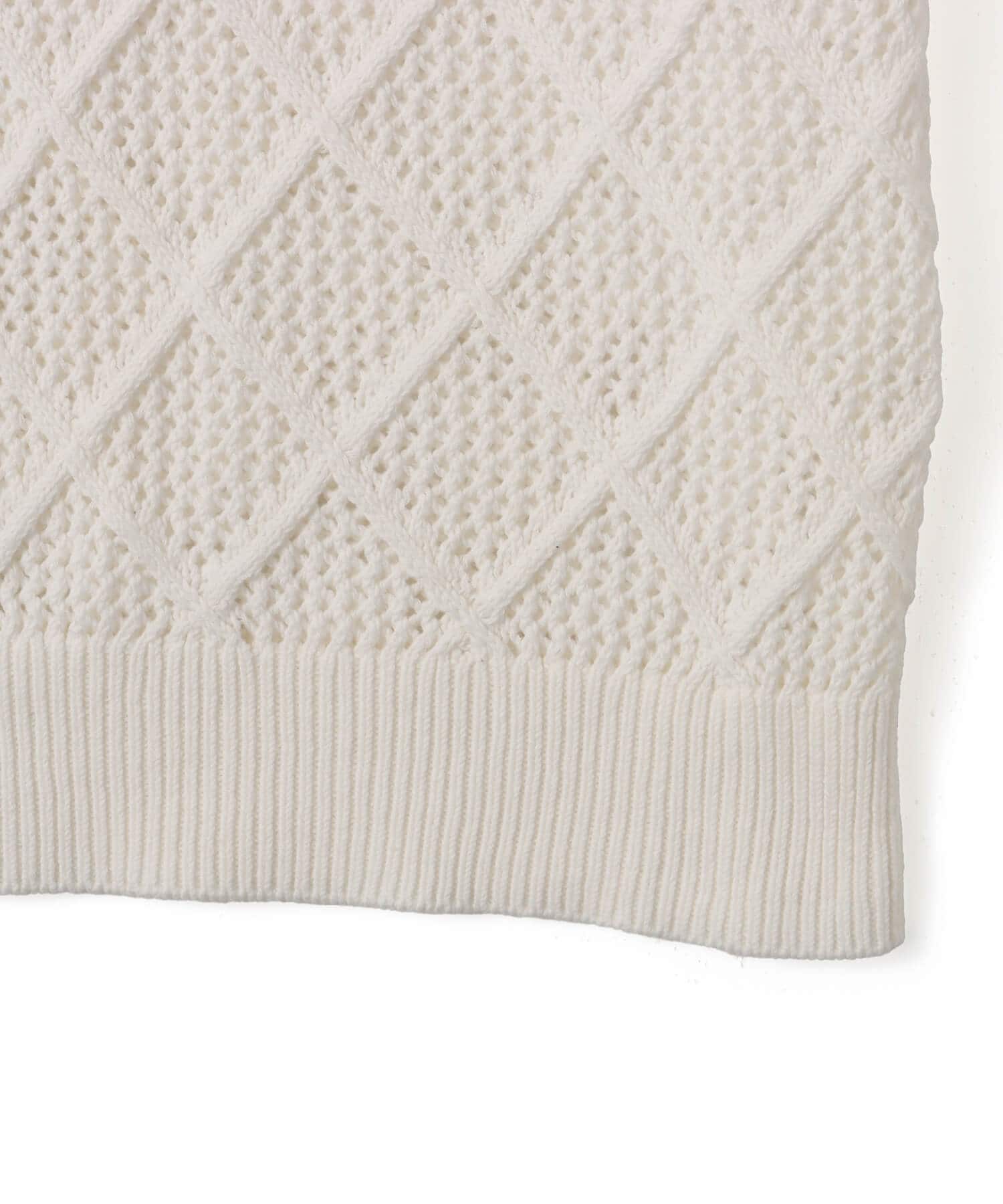 atmos Diamond Mesh Openwork Knit WHITEの画像