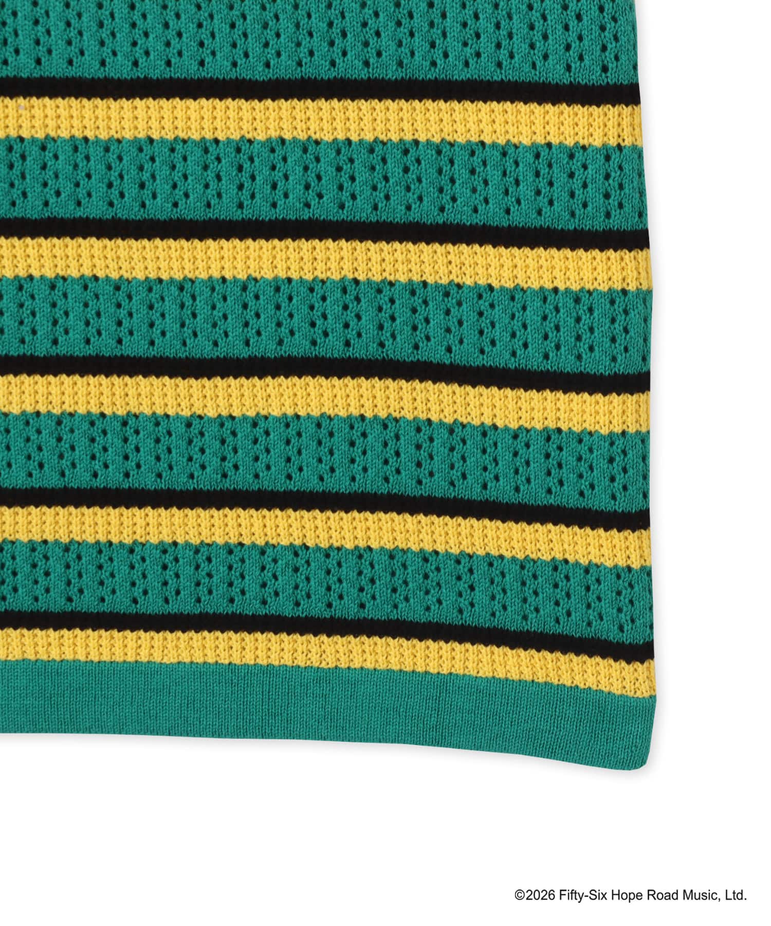 atmos x BOB MARLEY Jacquard Border Knit Polo GREENの画像