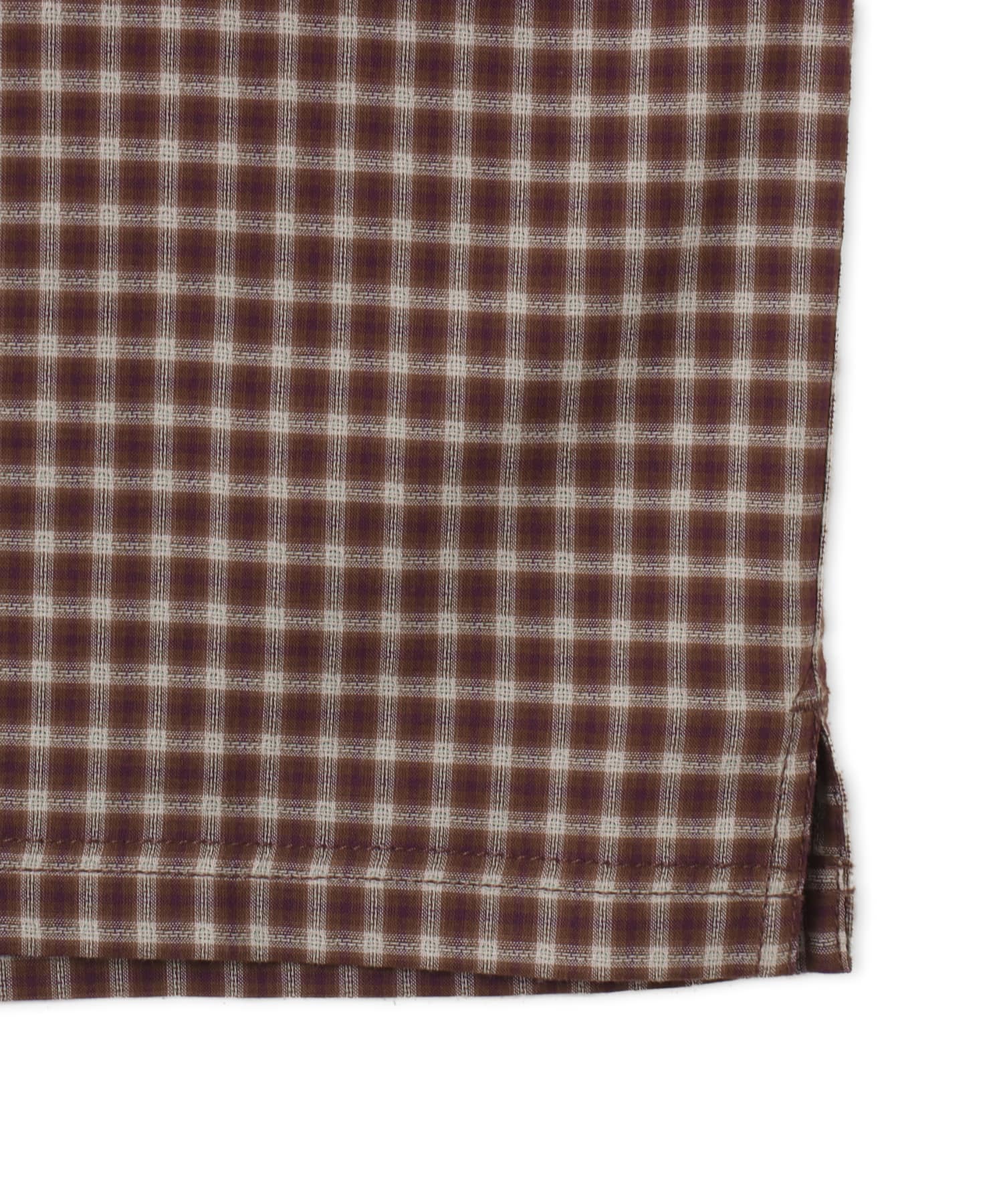 atmos Cotton Dobby Check Shirt BROWNの画像