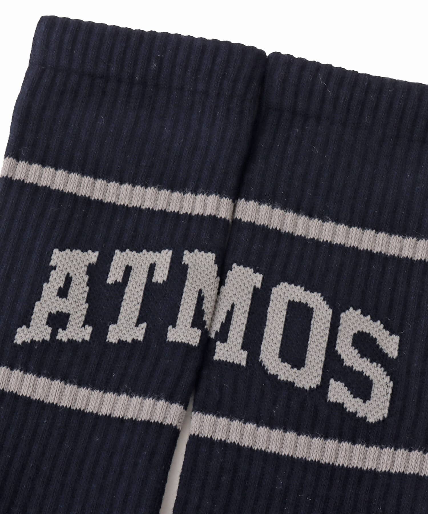 atmos College Logo Line Socks NAVYの画像