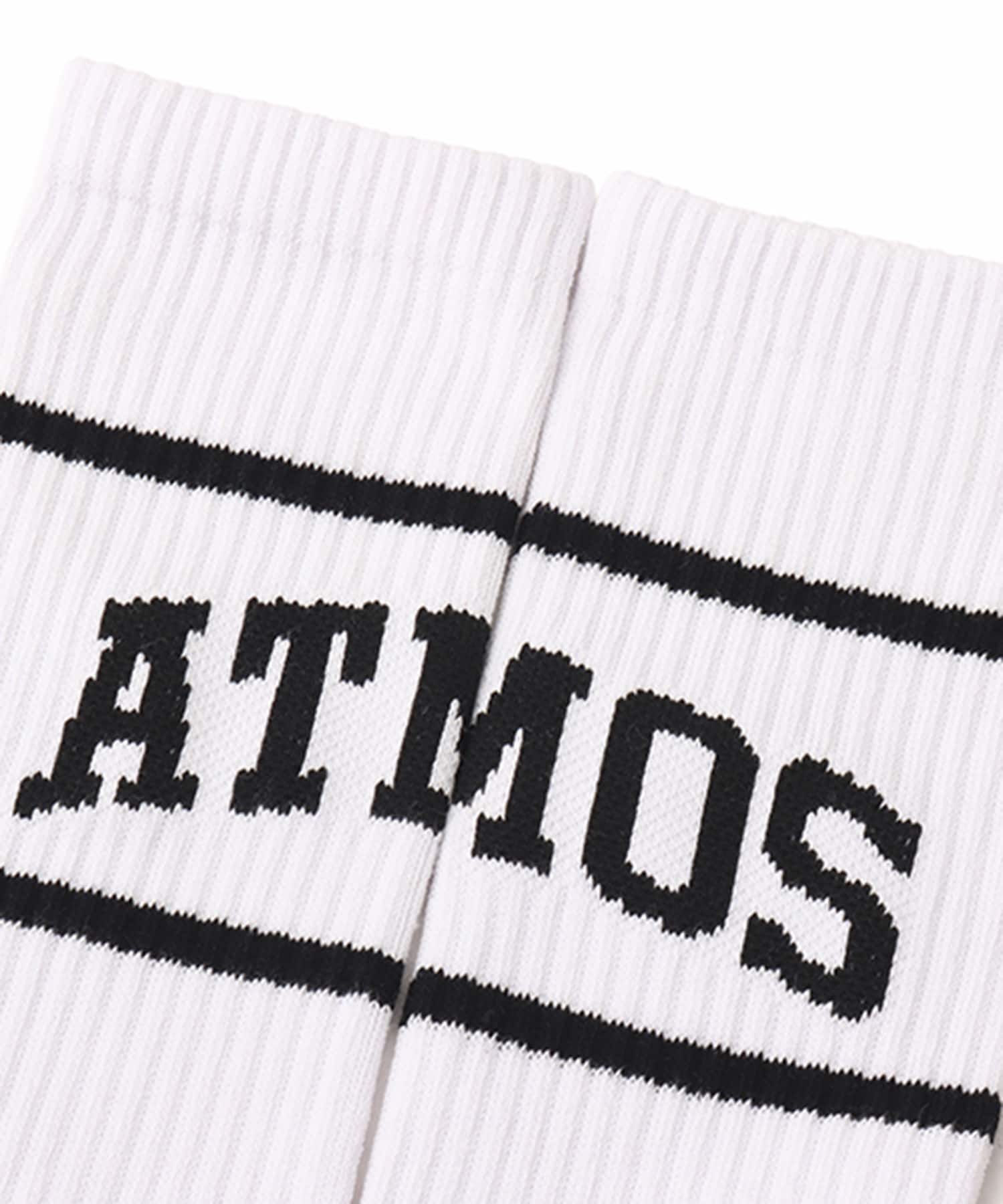 atmos College Logo Line Socks WHITEの画像