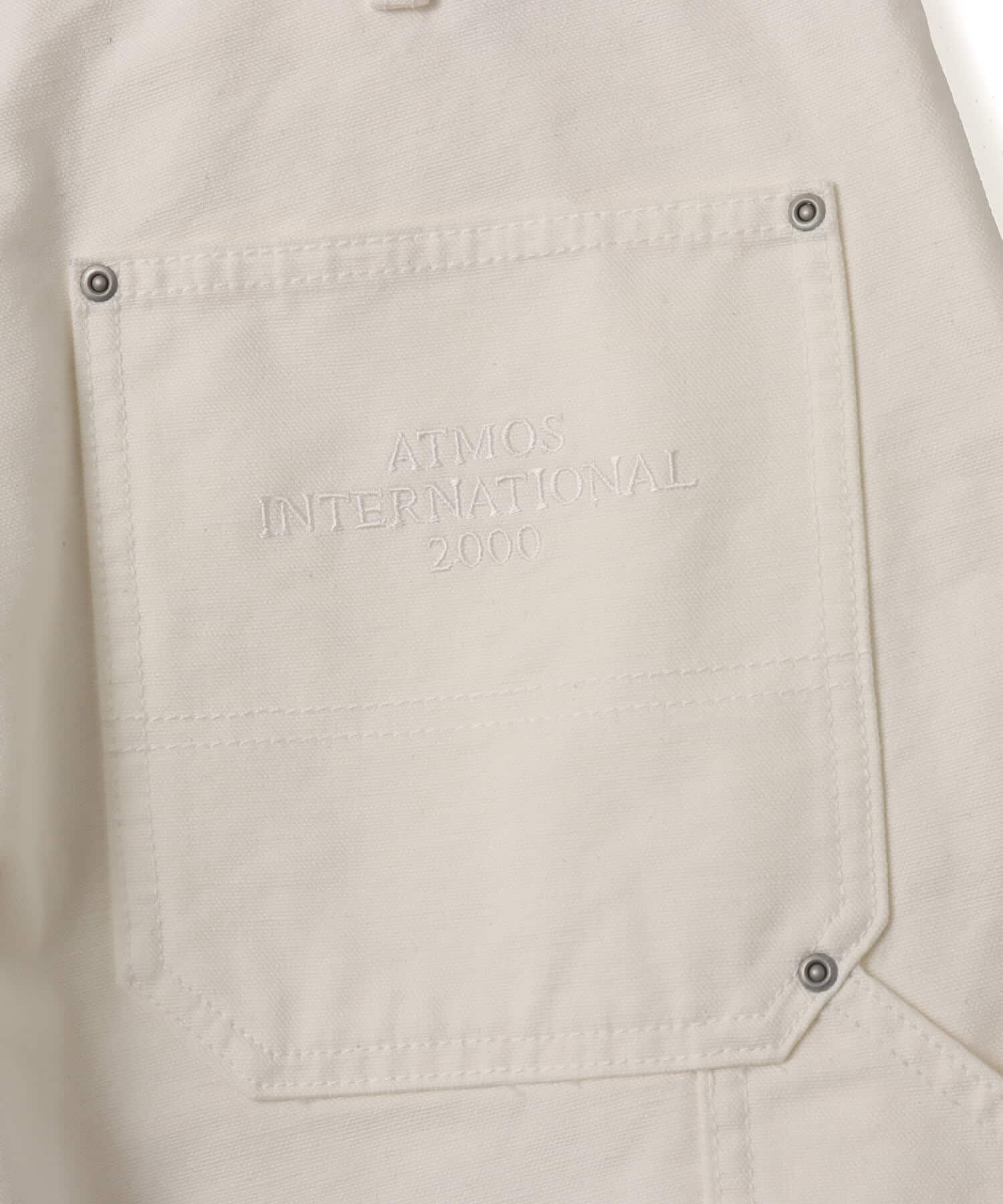 atmos Double-Knee Denim Shorts WHITEの画像