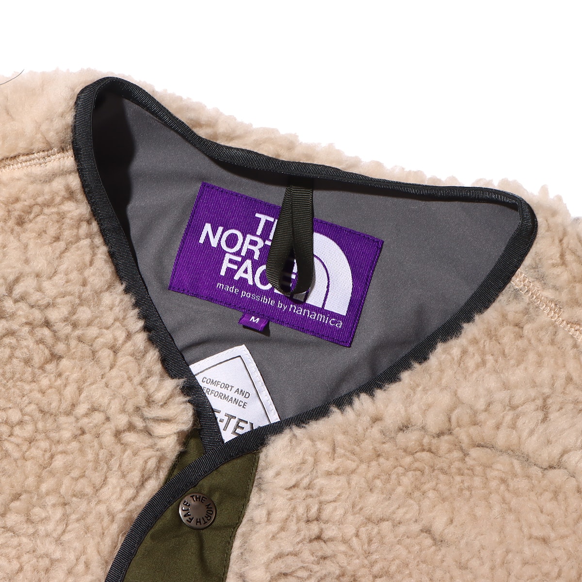 THE NORTH FACE PURPLE LABEL Wool Boa Fleece Field Cardigan Beige 22FW-I