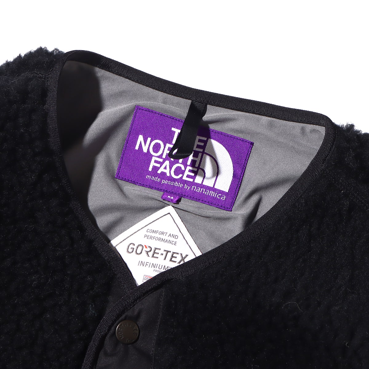 THE NORTH FACE PURPLE LABEL Wool Boa Fleece Field Cardigan Black