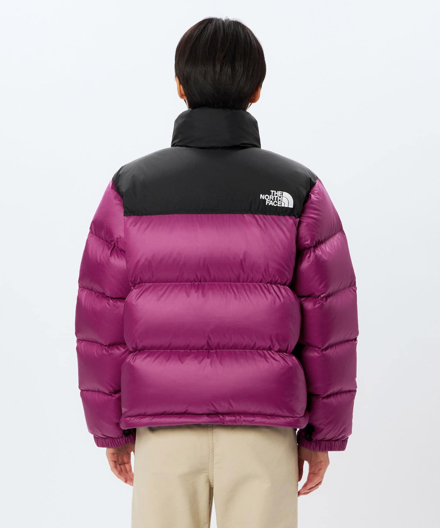 THE NORTH FACE Womens Short Nuptse Jacket ブラックxロックスバリーピンクの画像