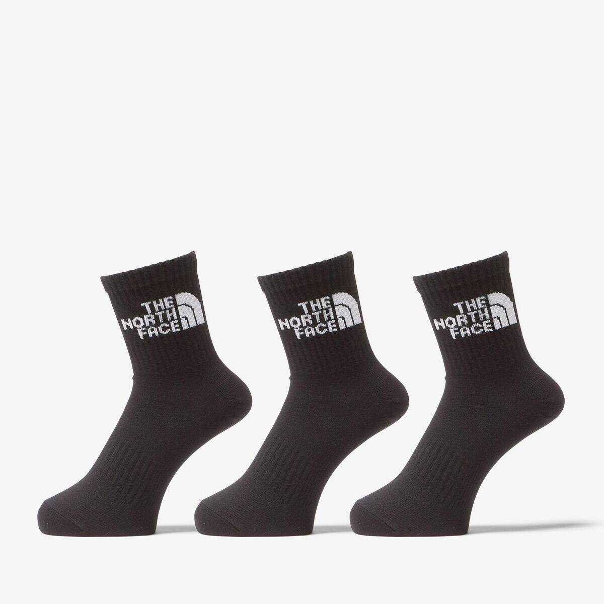 THE NORTH FACE TNF Jacquard Logo 3P Crew TNFブラックxTNFホワイト の画像