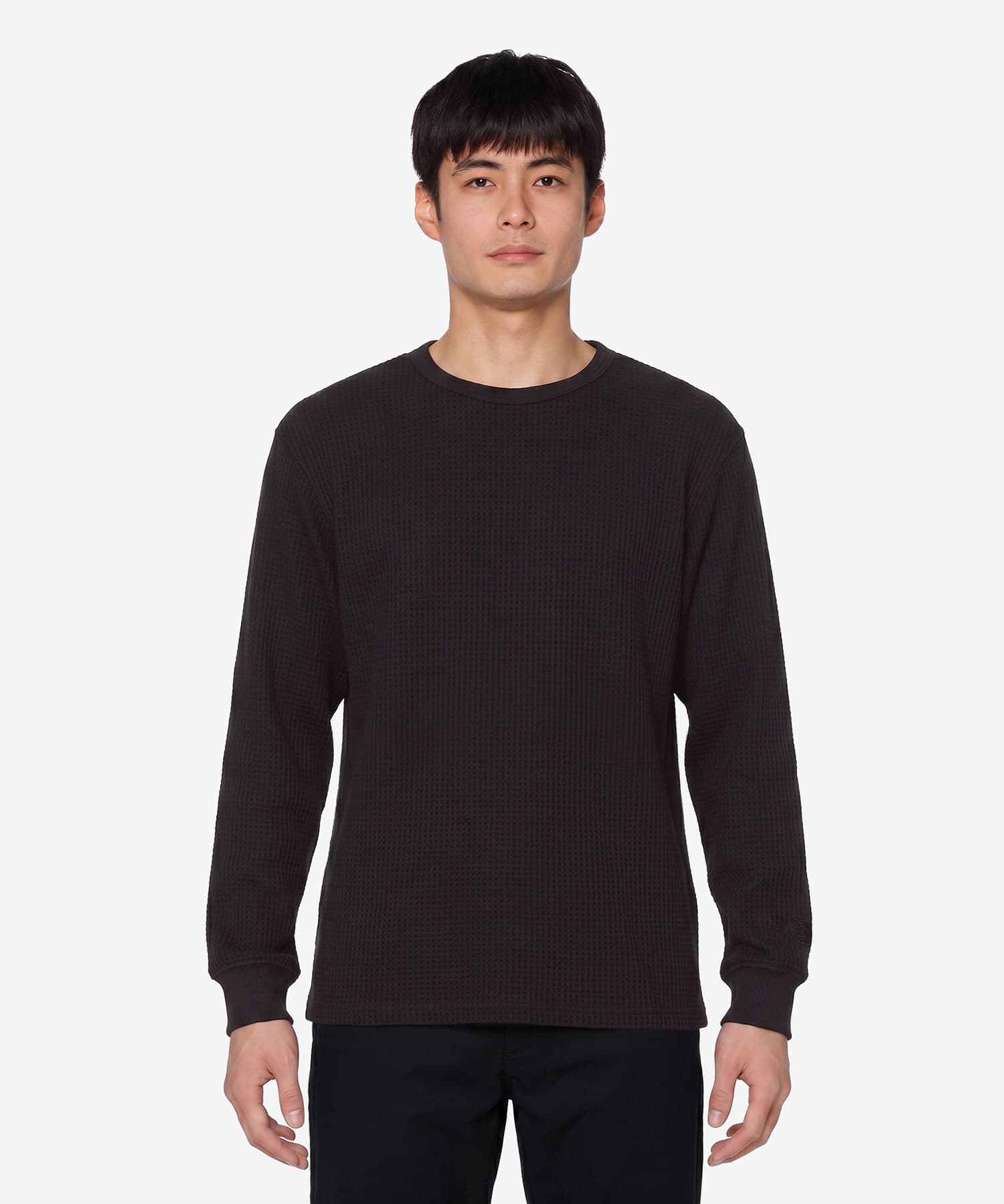 THE NORTH FACE L/S WARM WAFFLE CREW ブラックの画像