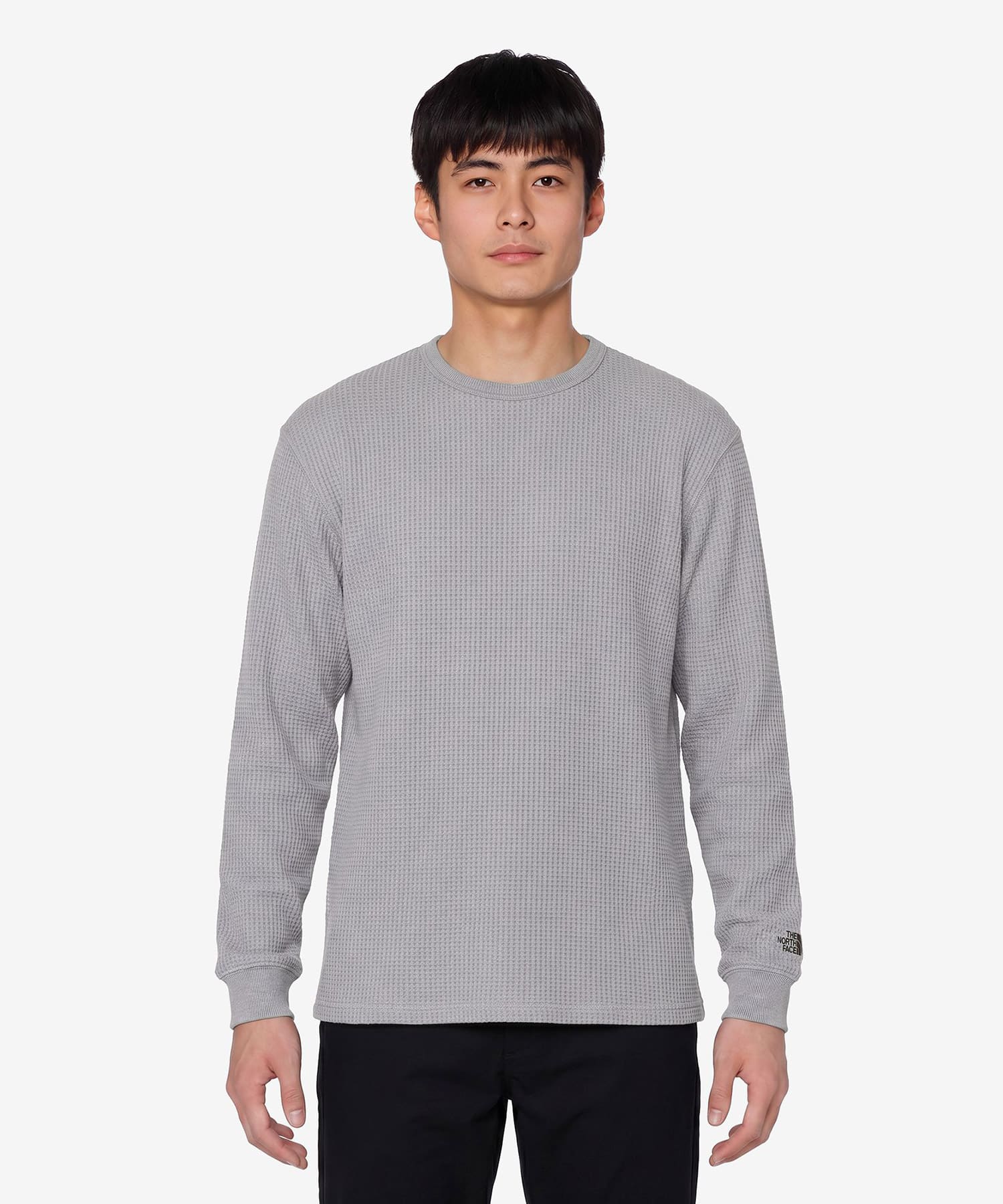 THE NORTH FACE L/S WARM WAFFLE CREW MIXグレーの画像