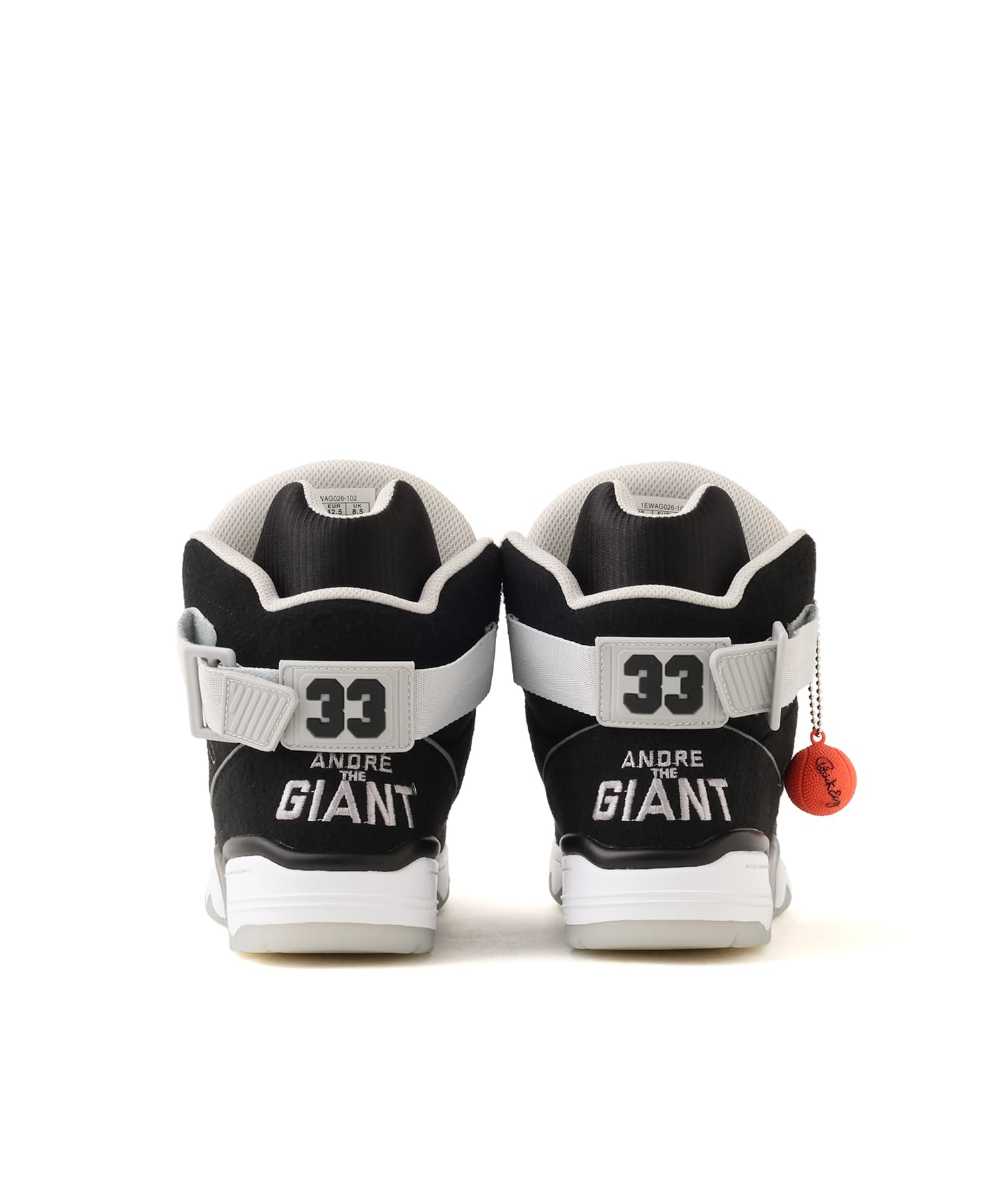 EWING 33 HI x ANDRE THE GIANT BLACK/GREYの画像