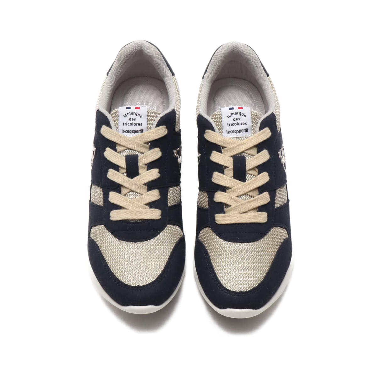 le coq sportif LA SEINE RIFT ベージュ/ネイビー 19FW-Iの画像