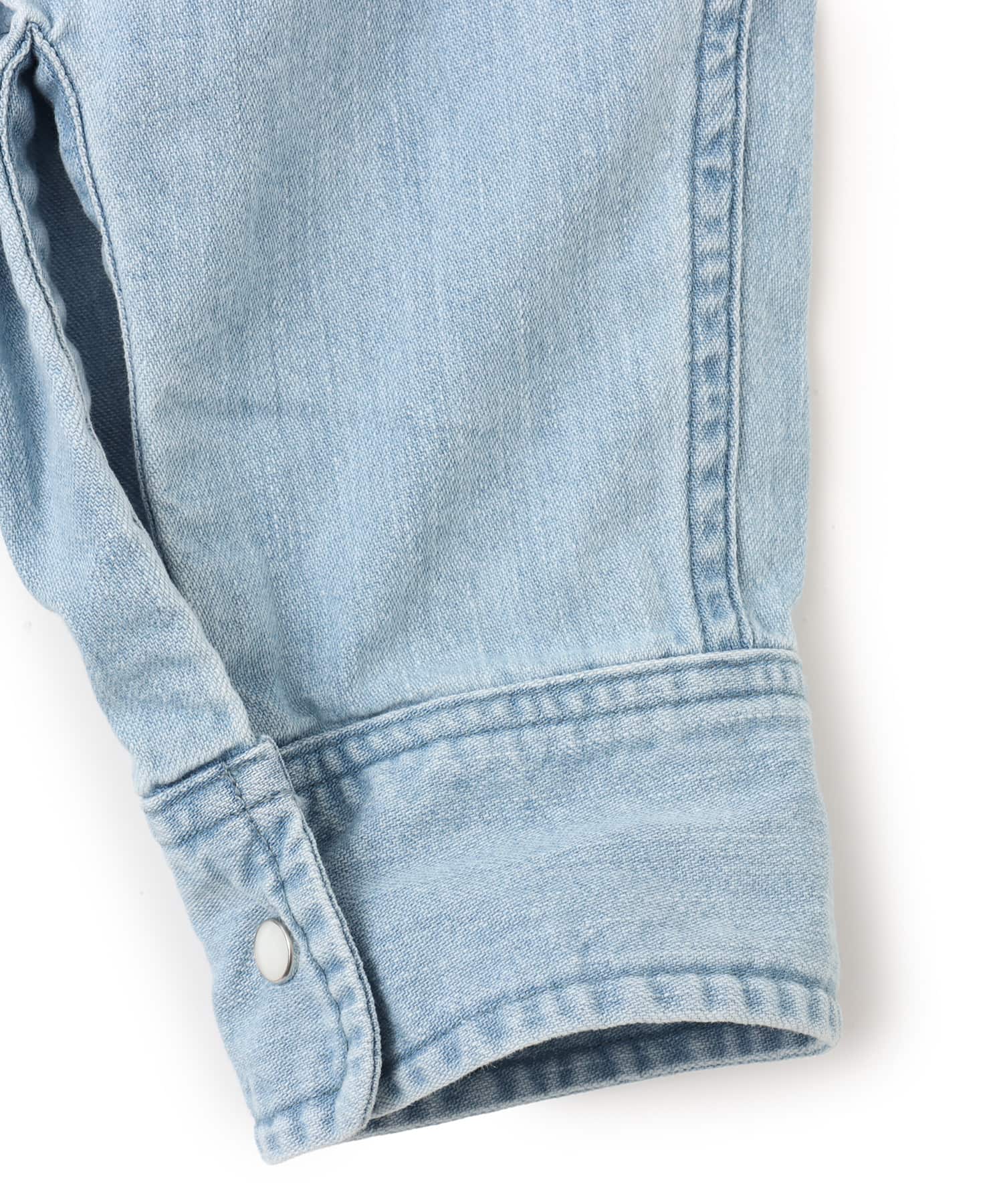 nanamica Regular Collar Light Denim Shirt Indigo Bleachの画像