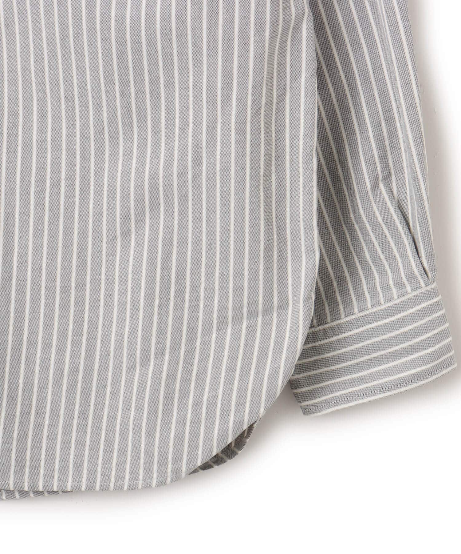 nanamica Button Down Stripe Wind Shirt Brownの画像