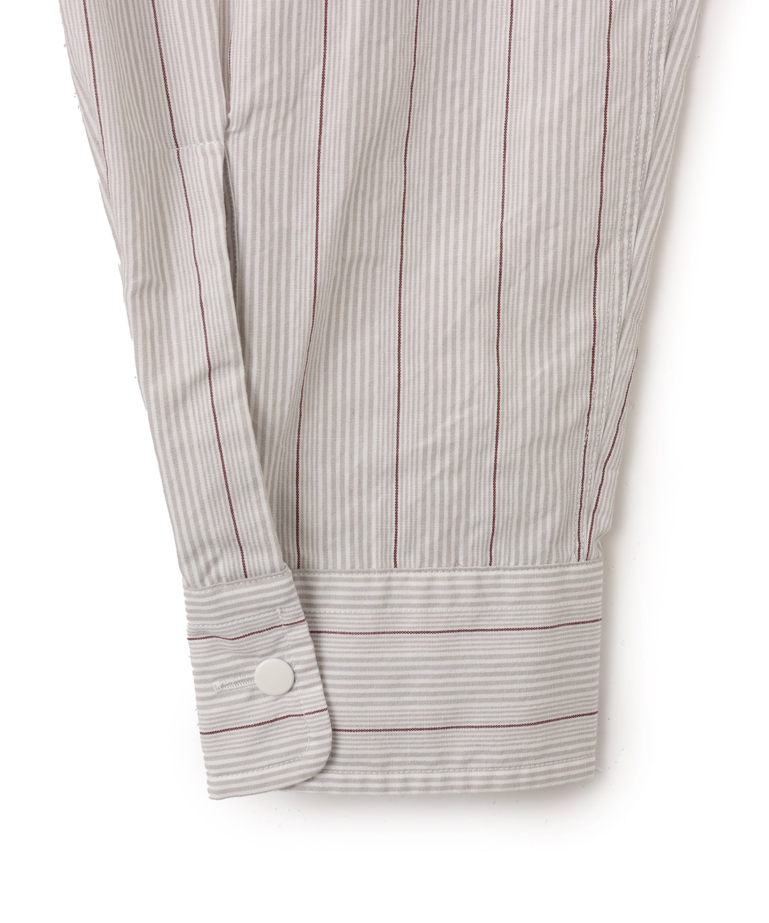 nanamica Regular Collar Stripe Wind Shirt Grayの画像