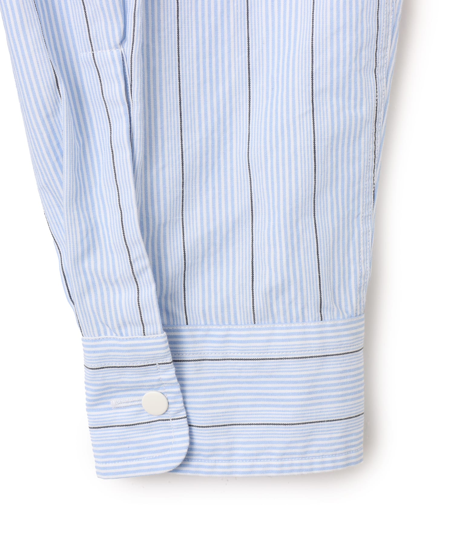 nanamica Regular Collar Stripe Wind Shirt Saxの画像